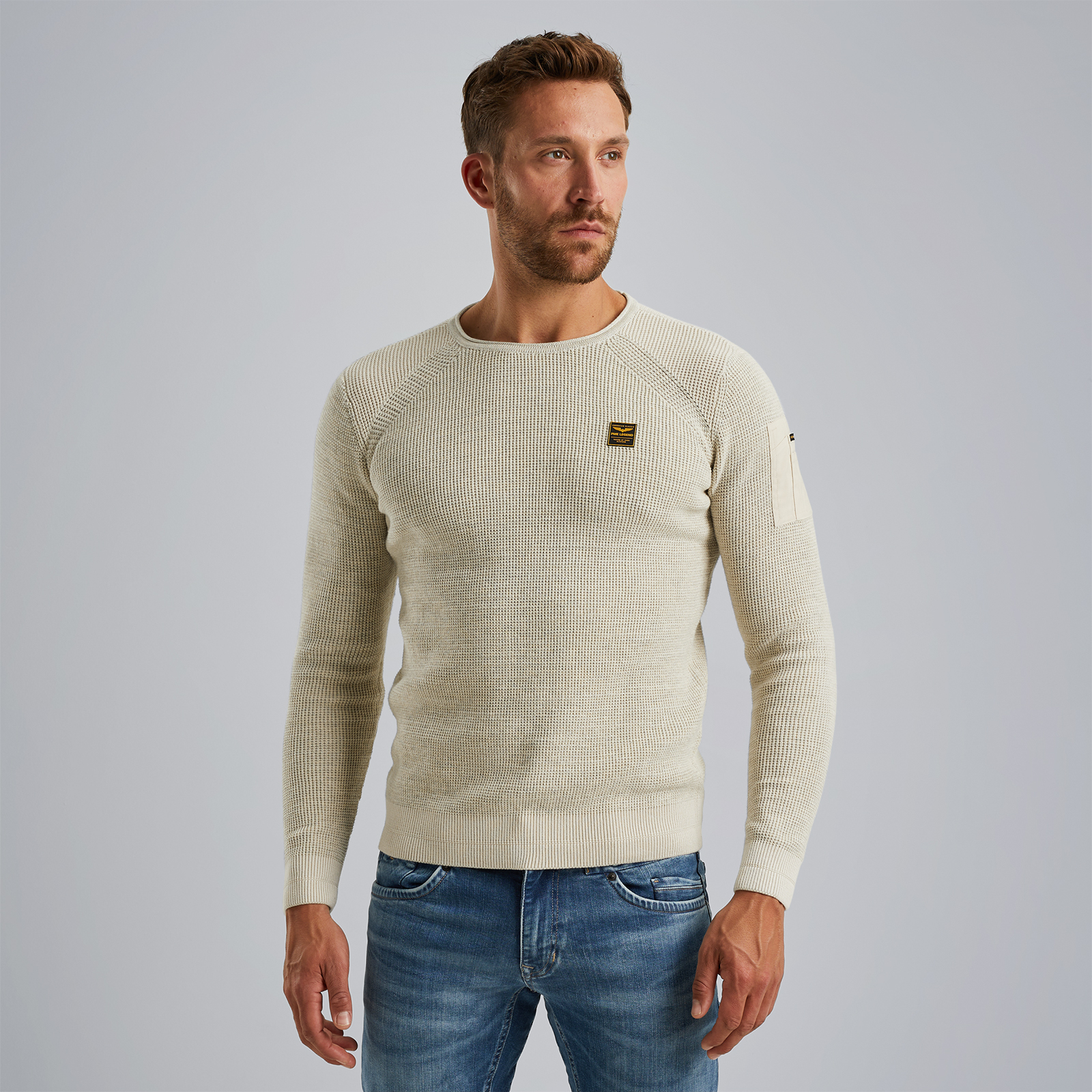 Pullover with flight pocket Beige