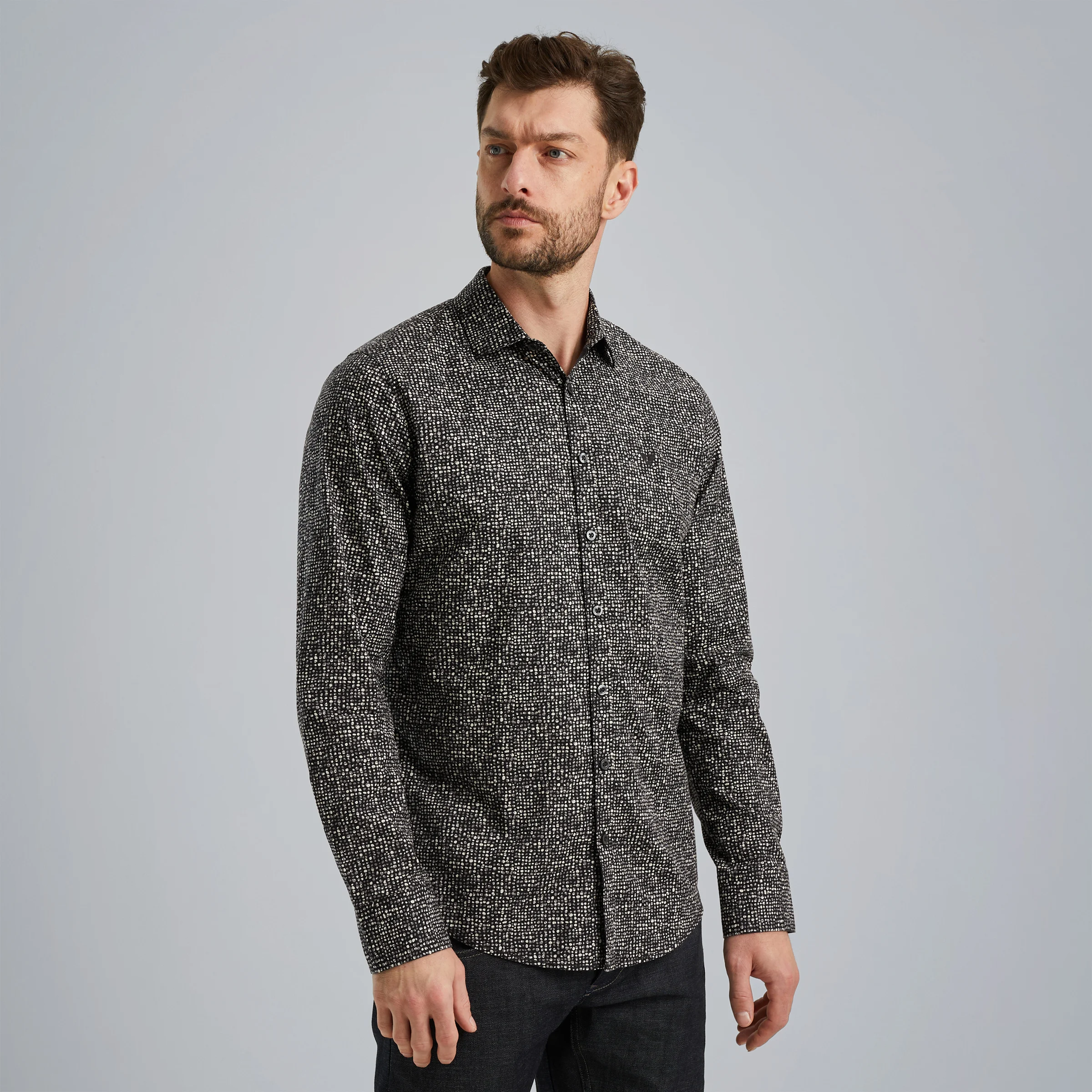 Shirt in poplin cotton Grey