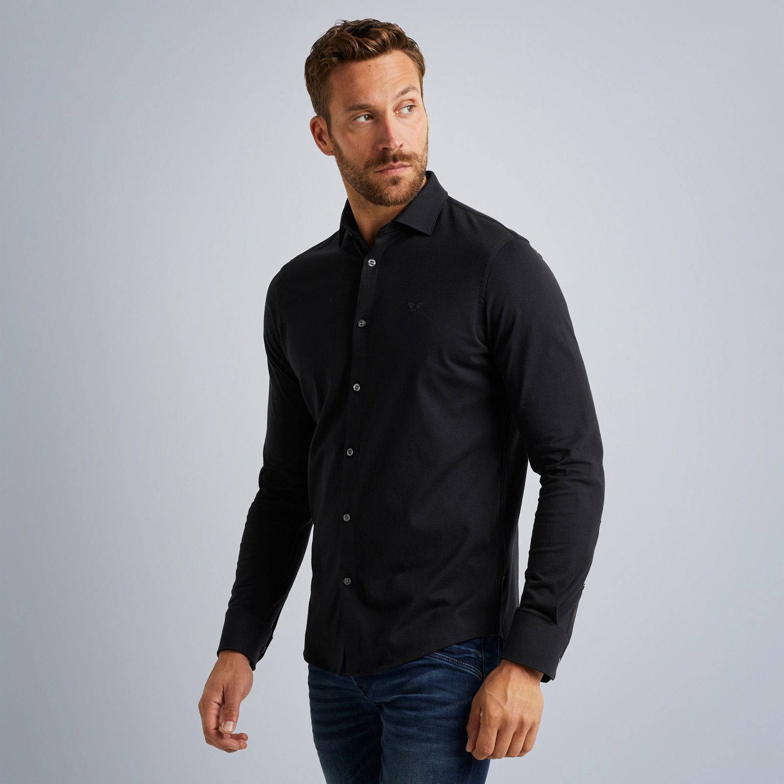 Shirt in cotton jersey Black