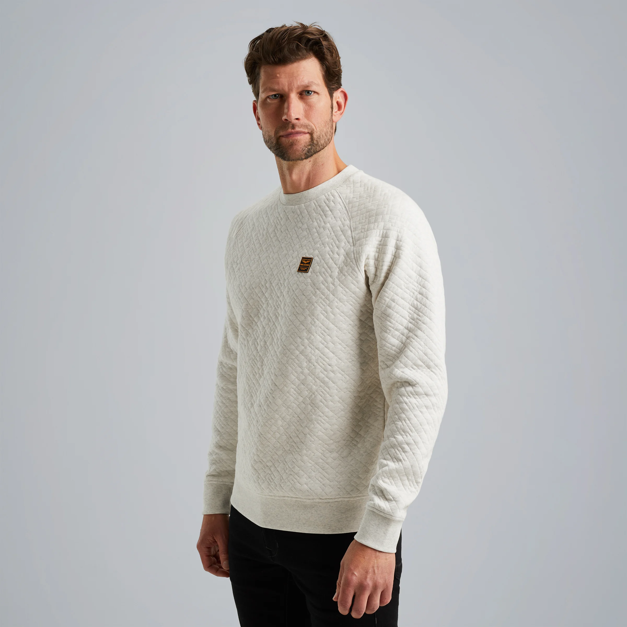 Sweatshirt in jacquard sweat fabric White