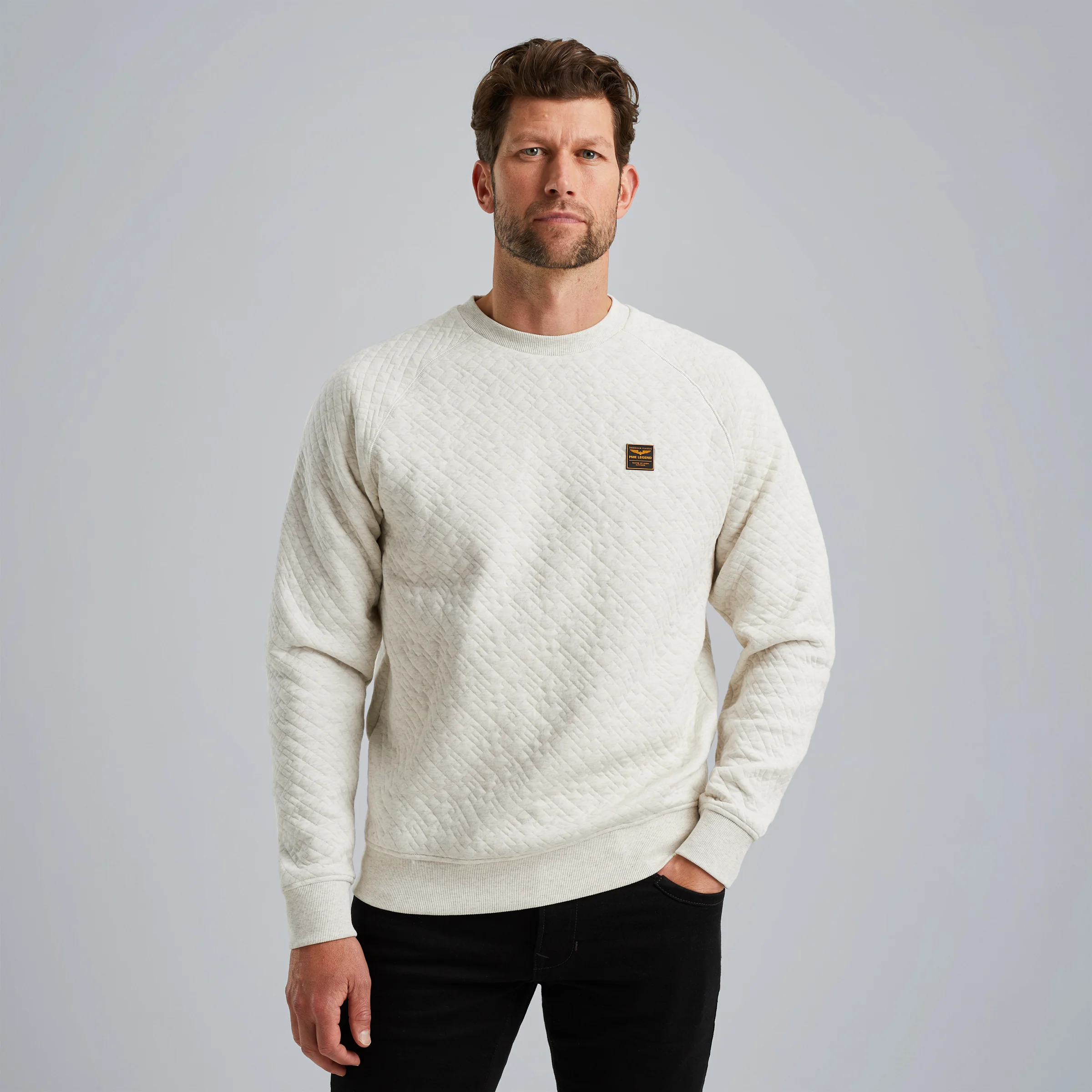 Sweatshirt in jacquard sweat fabric White