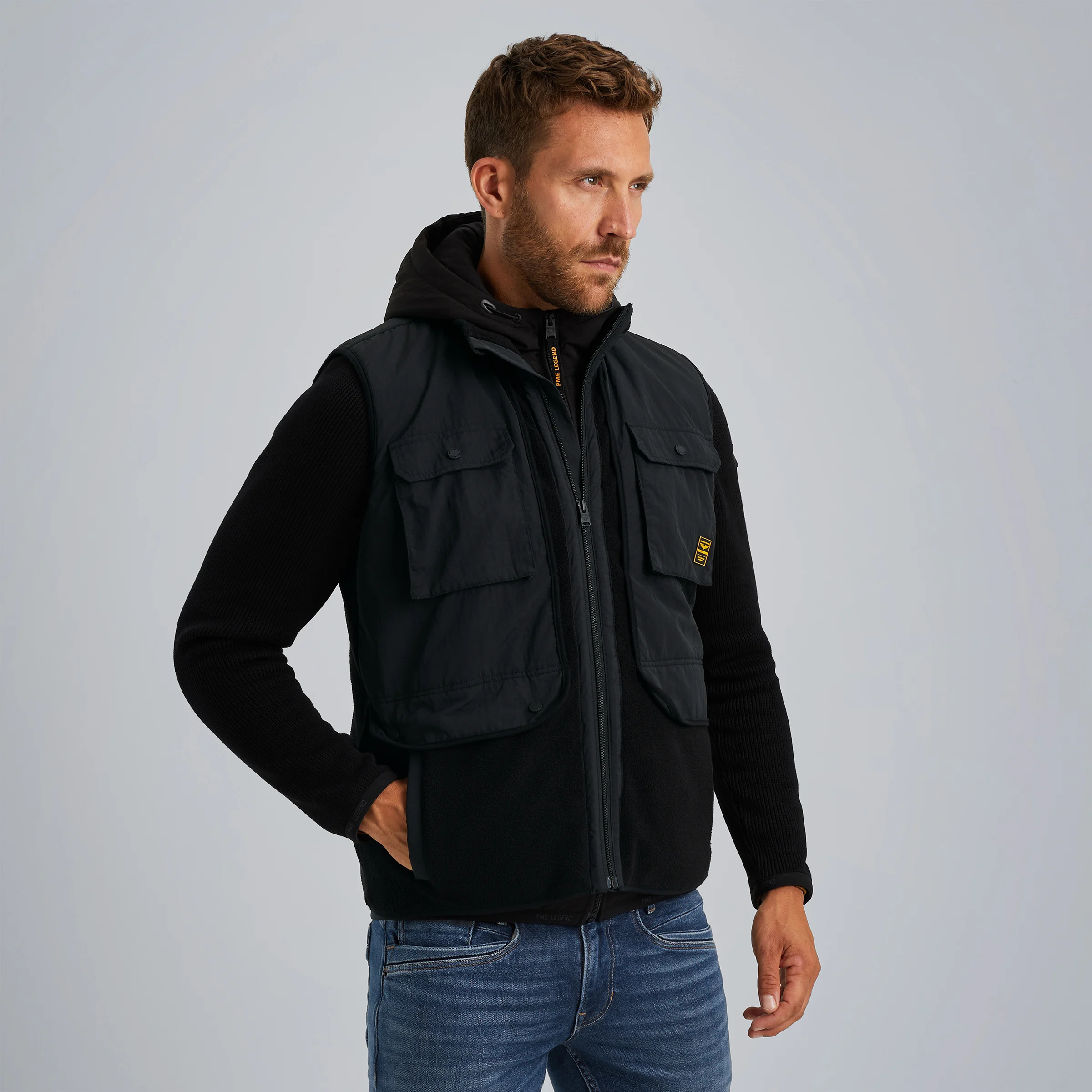 Bodywarmer with zipper closure Black