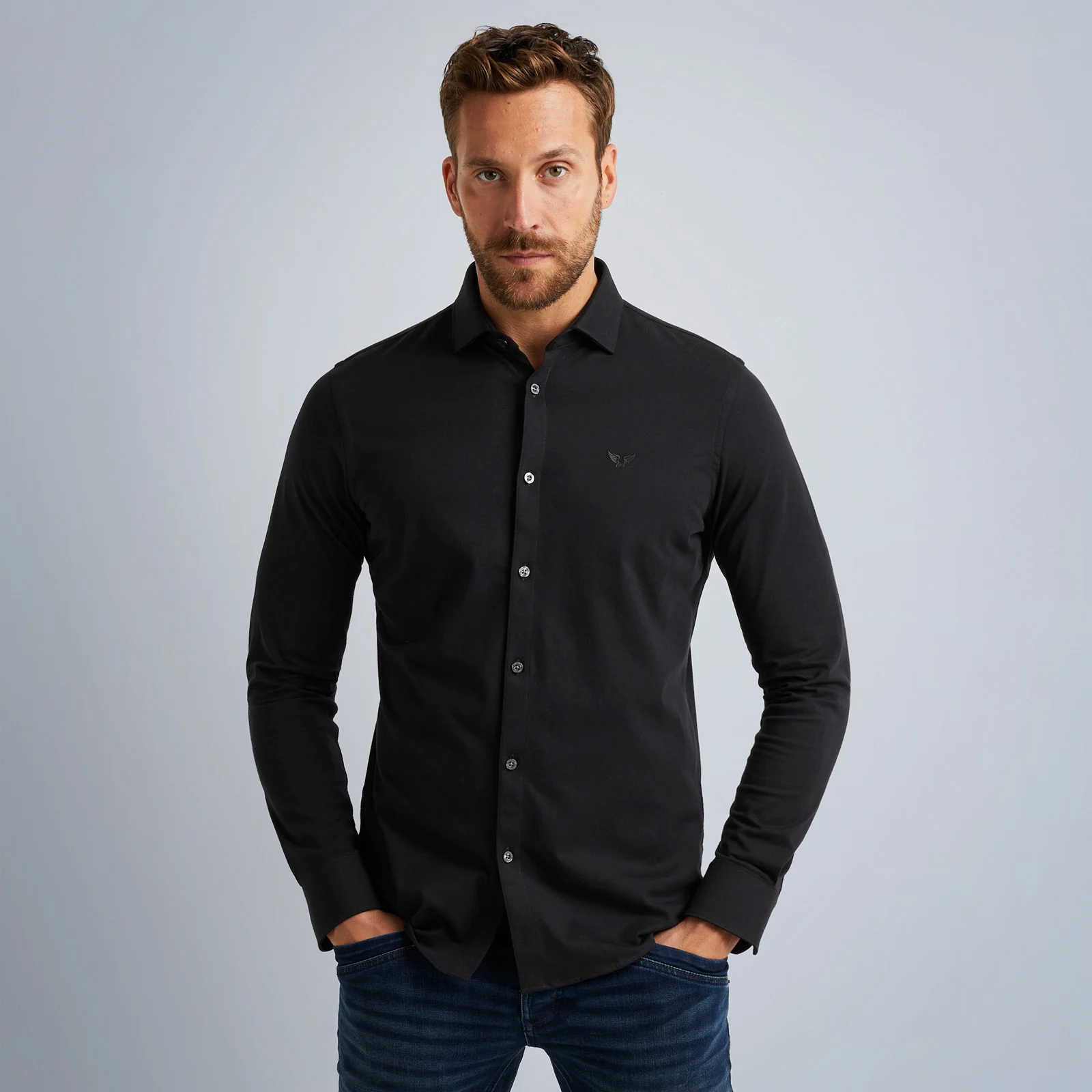 Shirt in cotton jersey Black