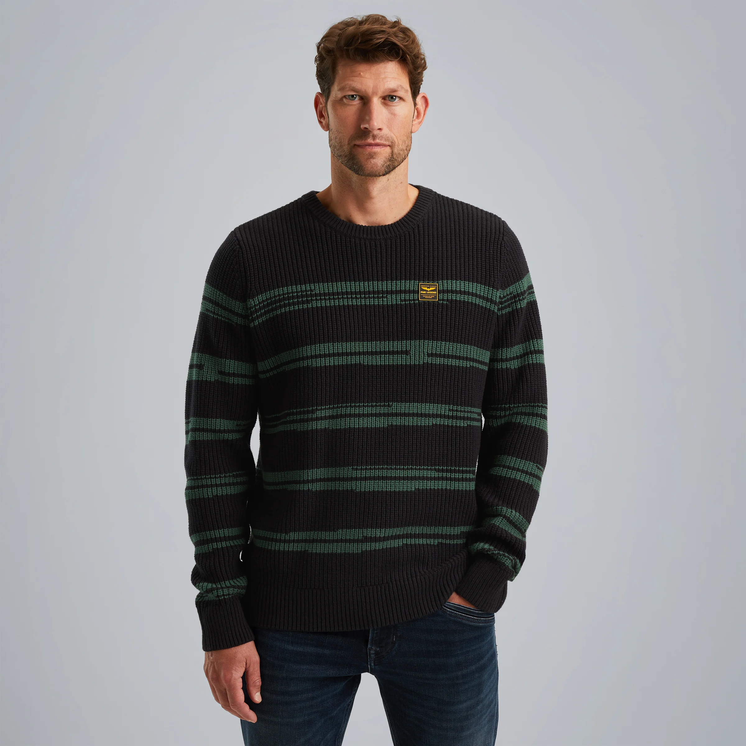 Pullover with stripe pattern Grey