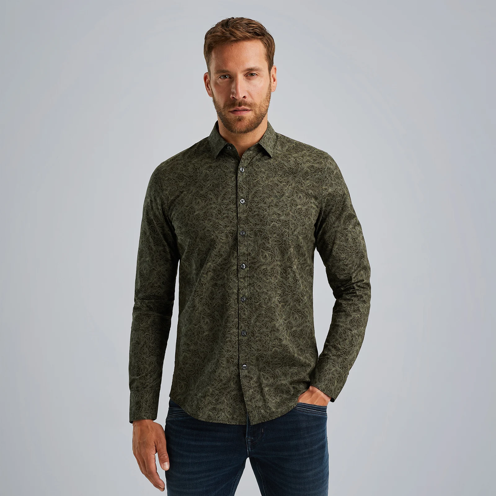 Shirt with allover print Green
