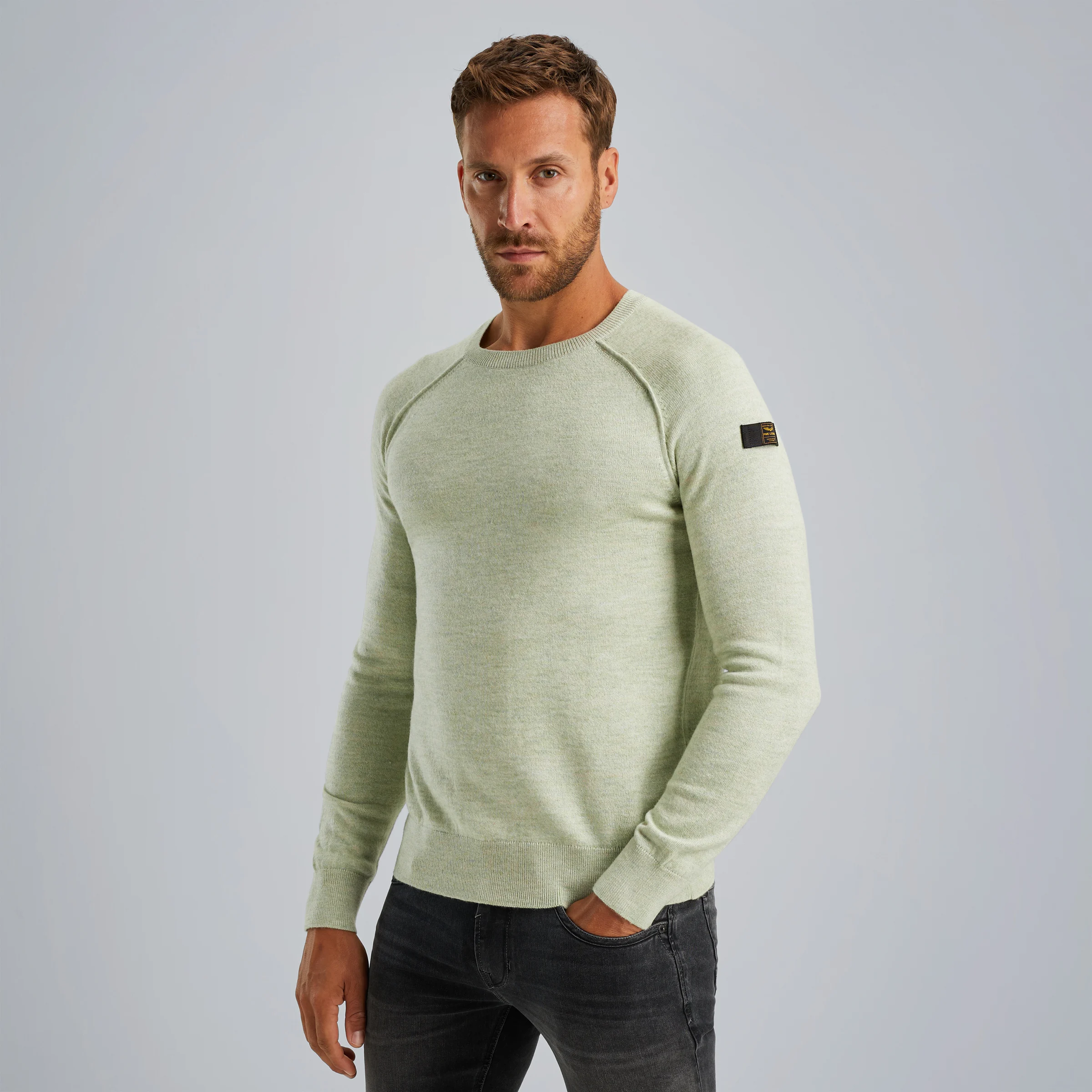 Pullover in a cotton blend Green