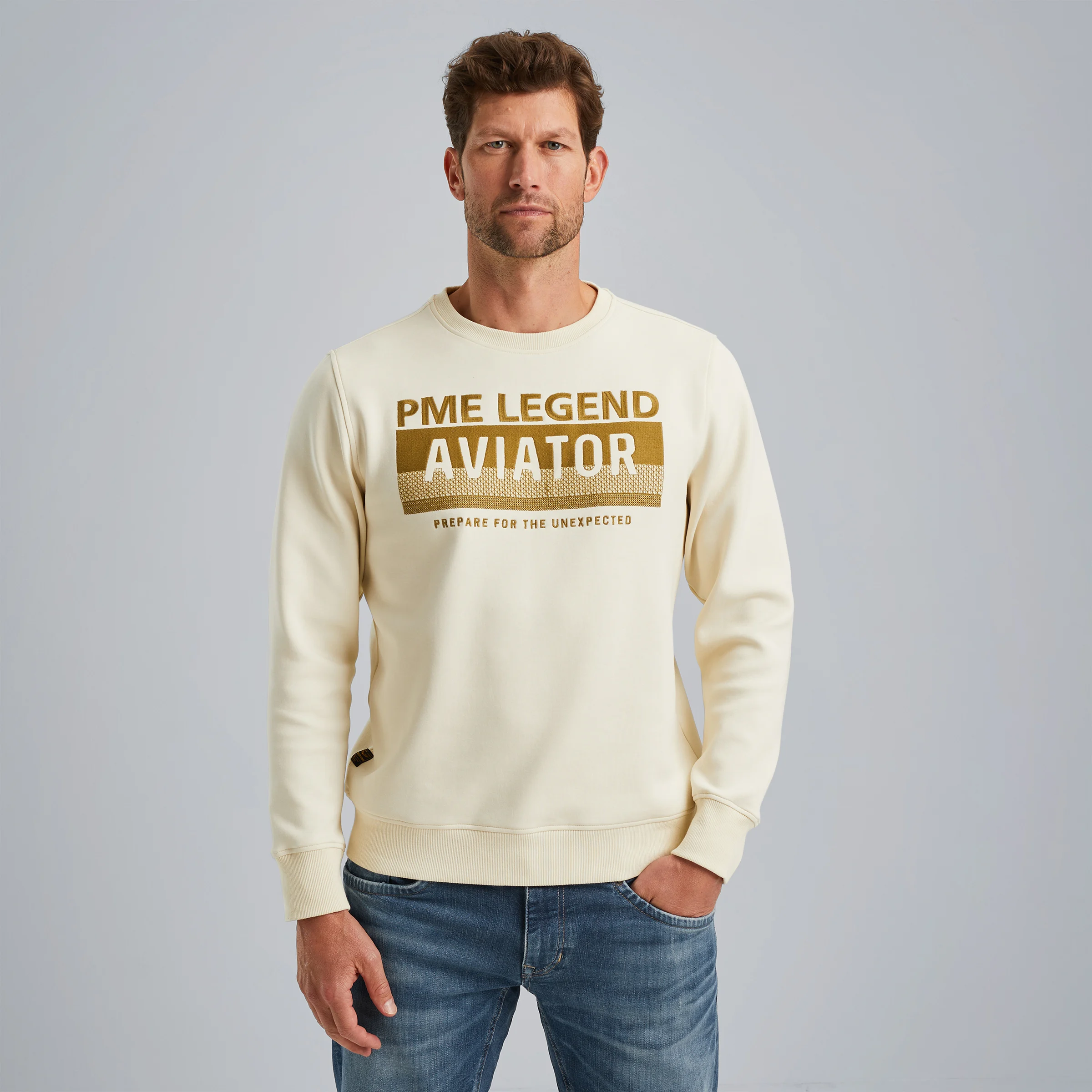 Sweatshirt with artwork Beige
