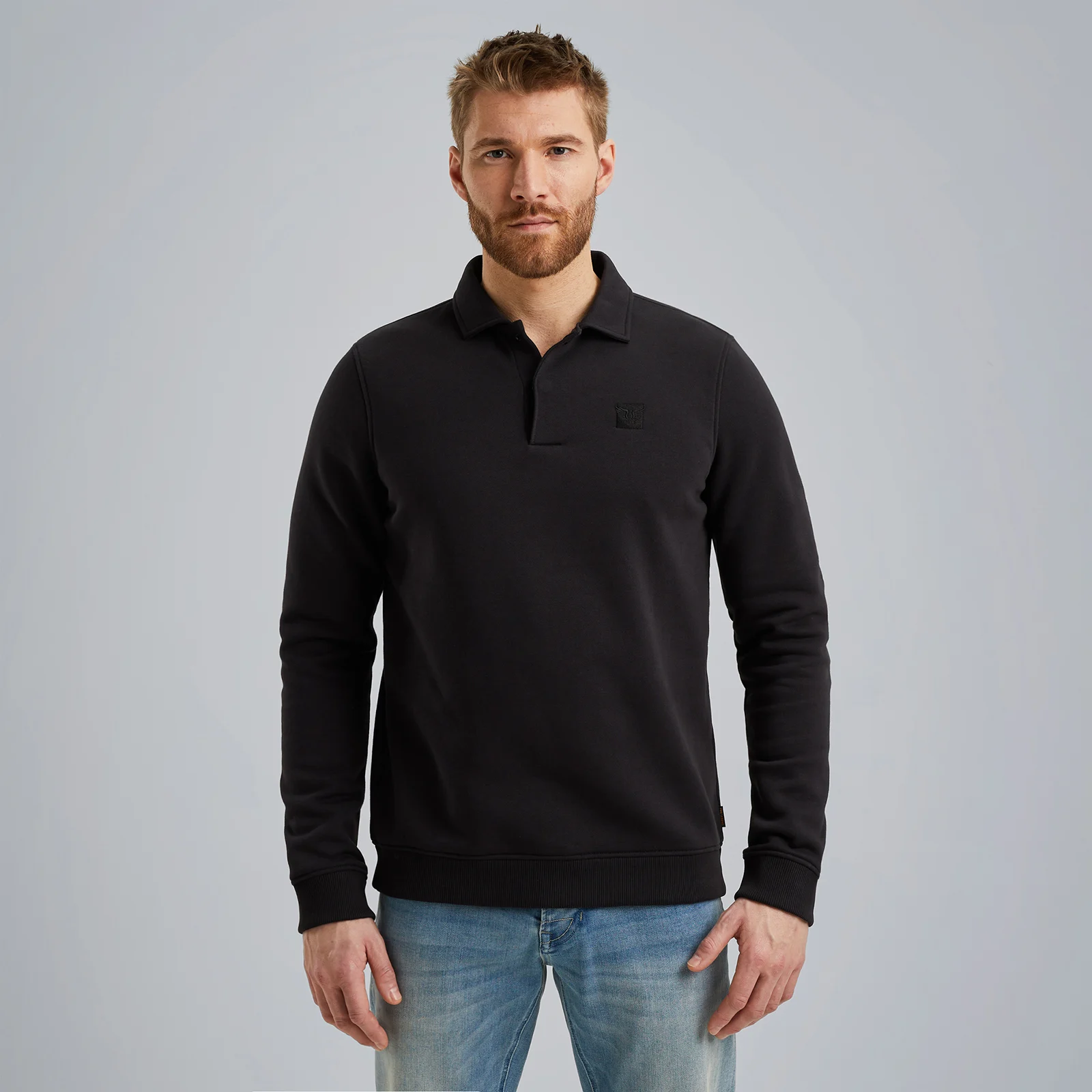 Sweatshirt with polo collar Grey