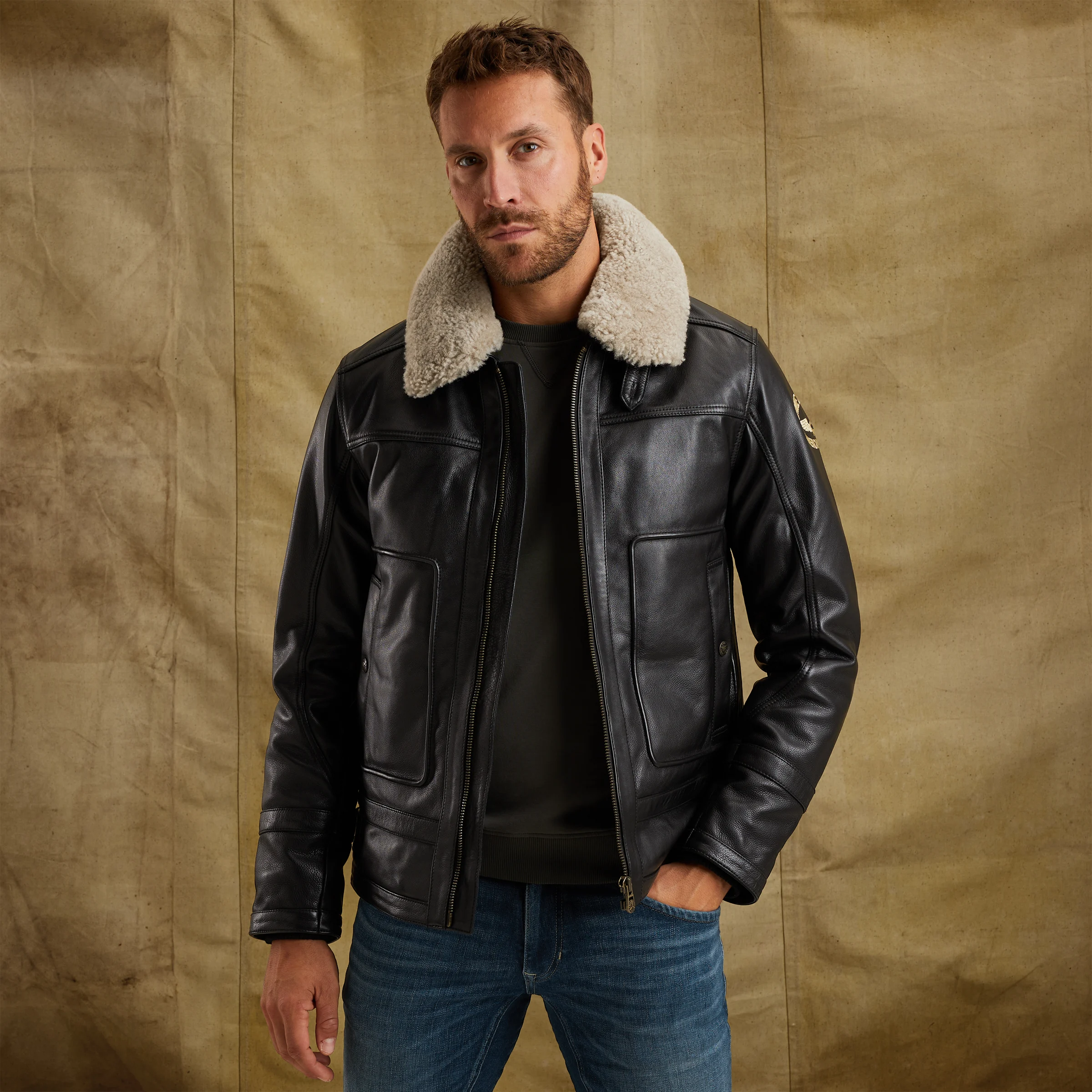 Auckland leather jacket Black