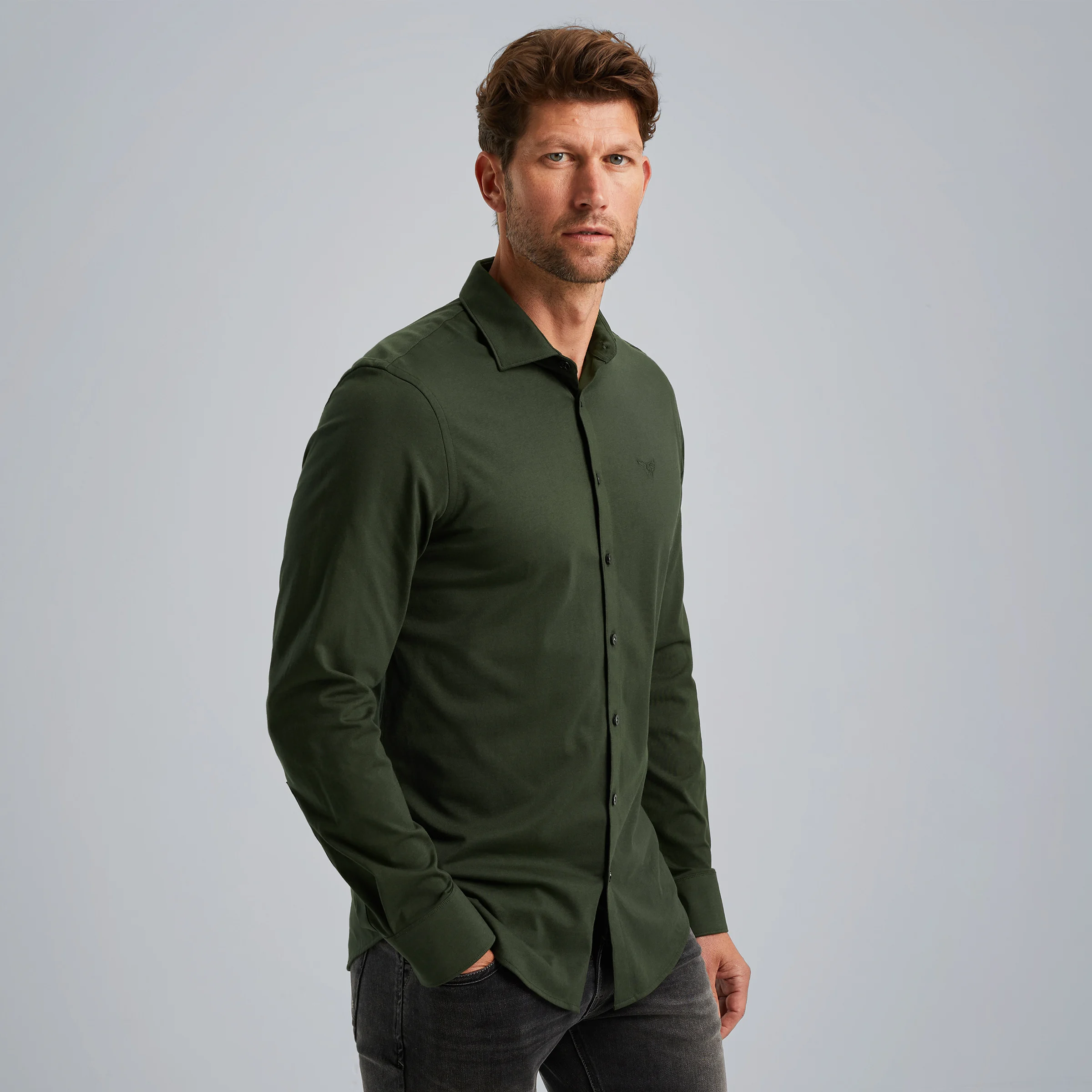 Shirt in jersey Green