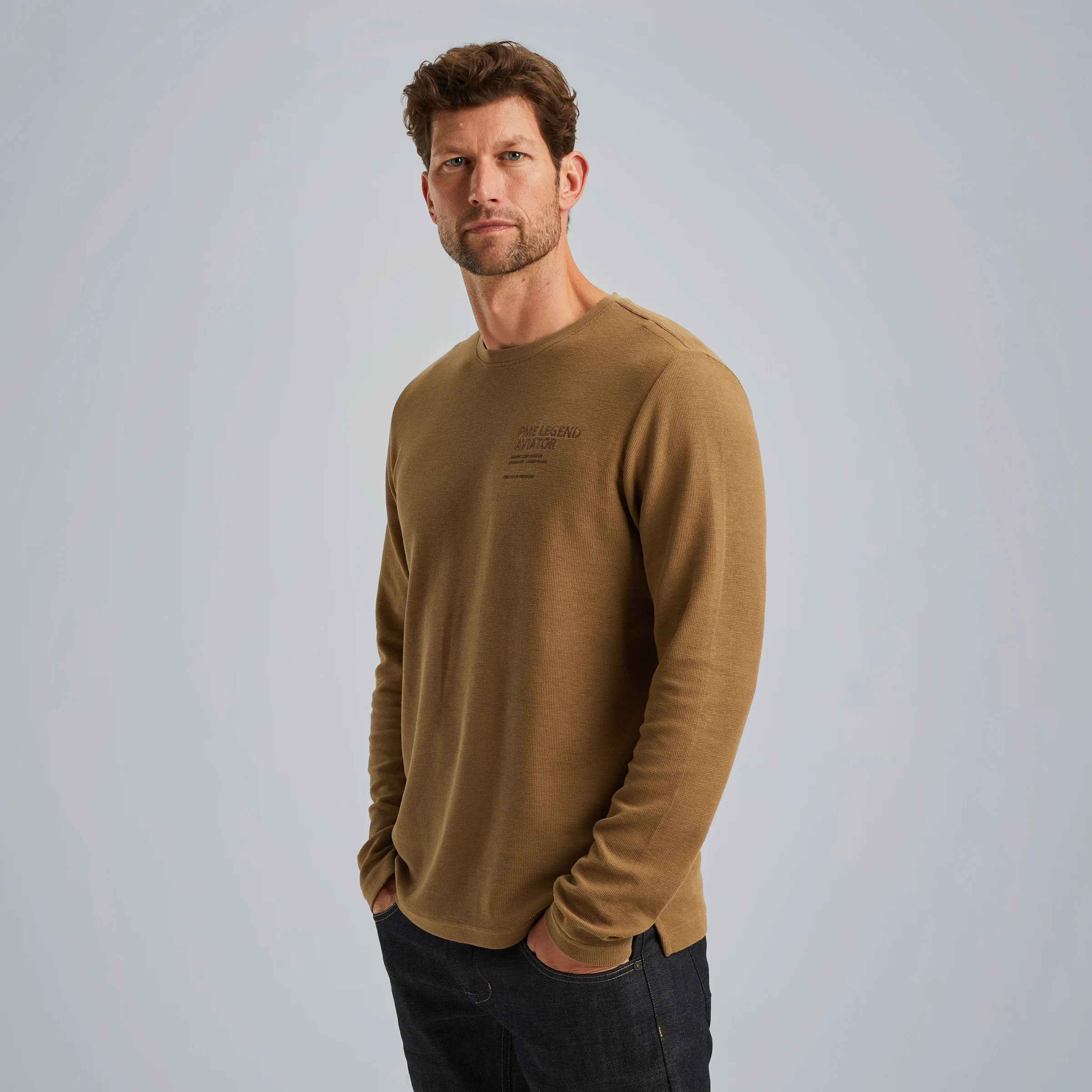 T-shirt with long sleeves Brown