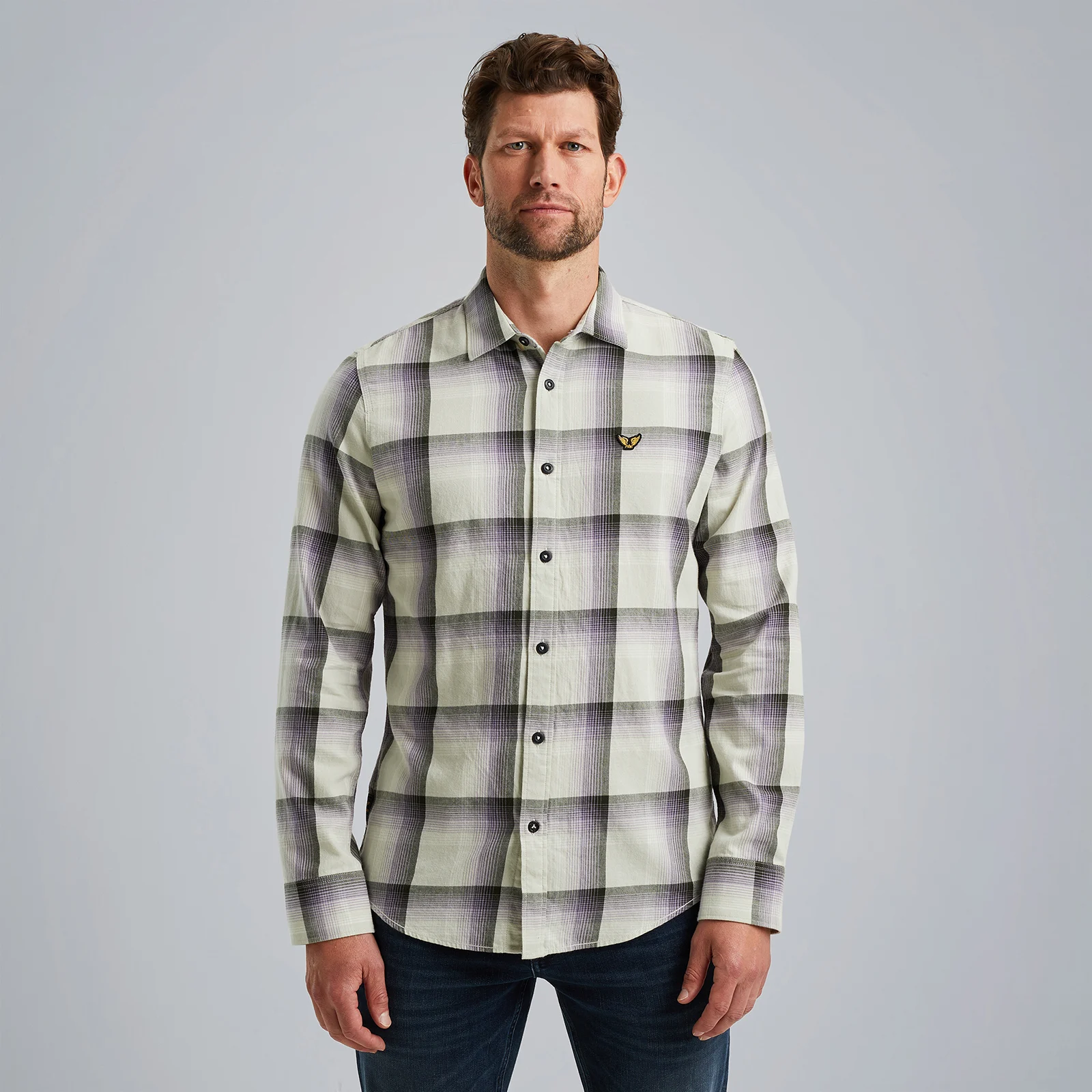 Shirt with check pattern Grey