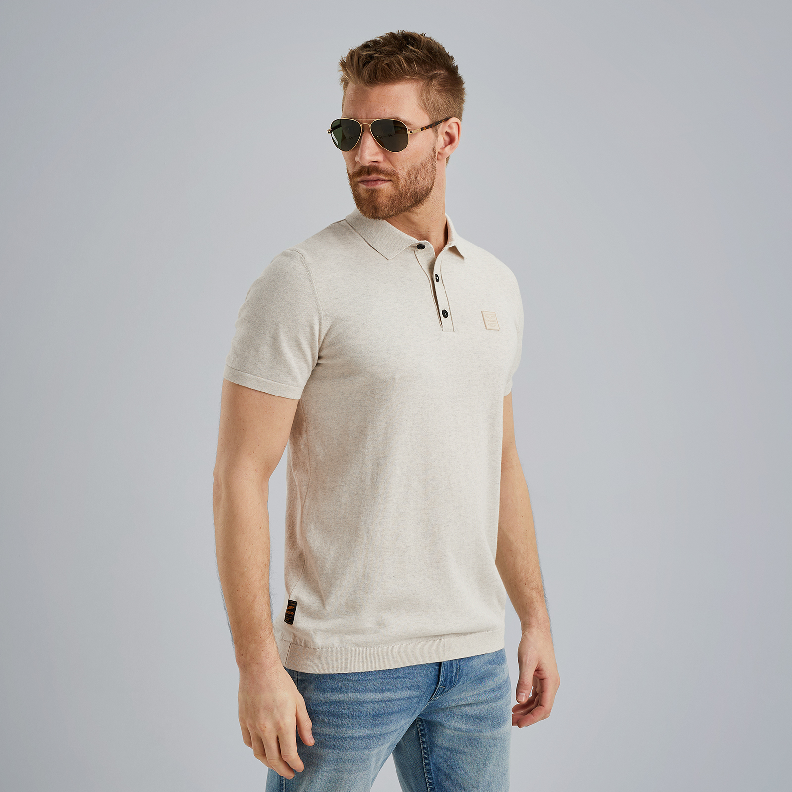 Polo with flight pocket White