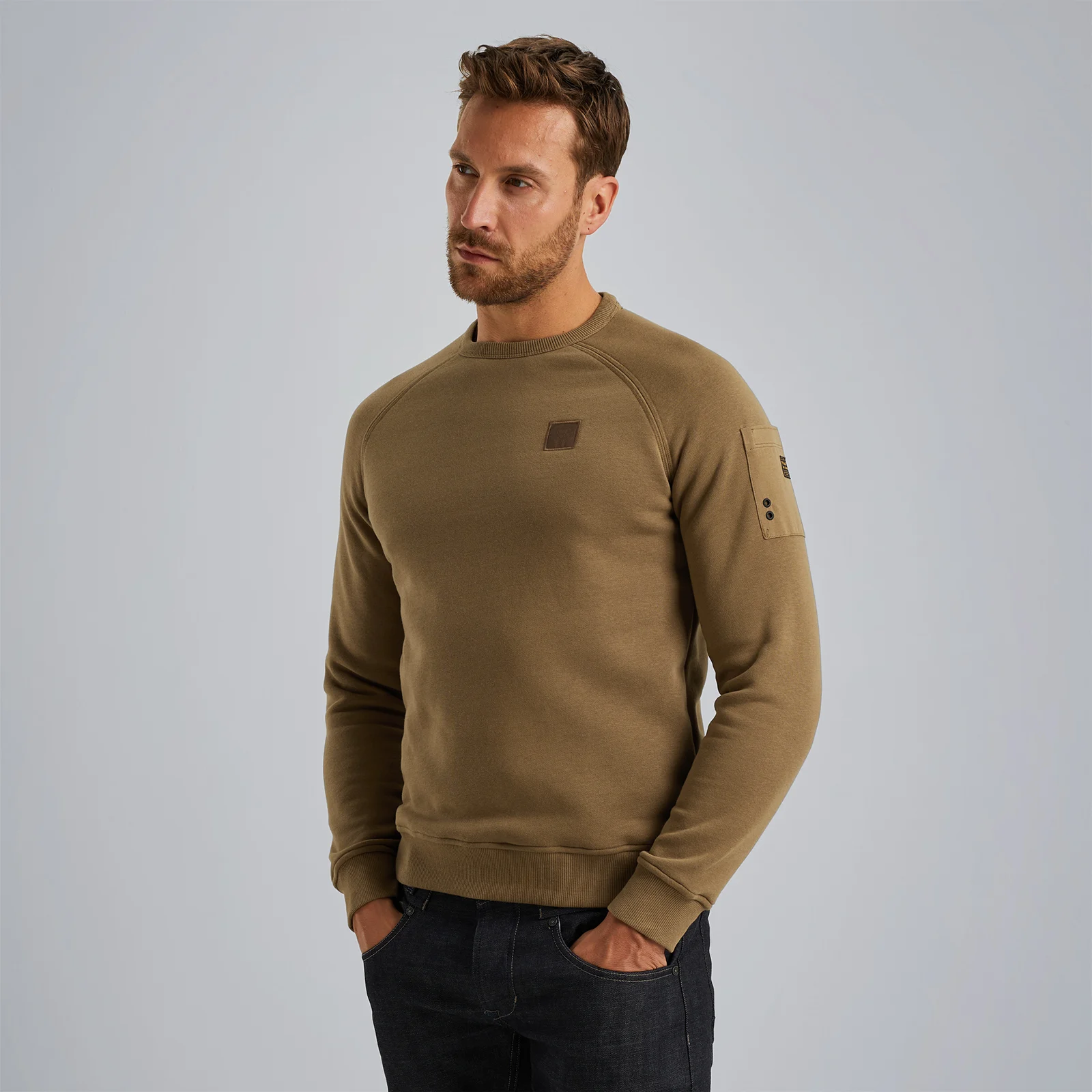 Sweatshirt with flight pocket Brown
