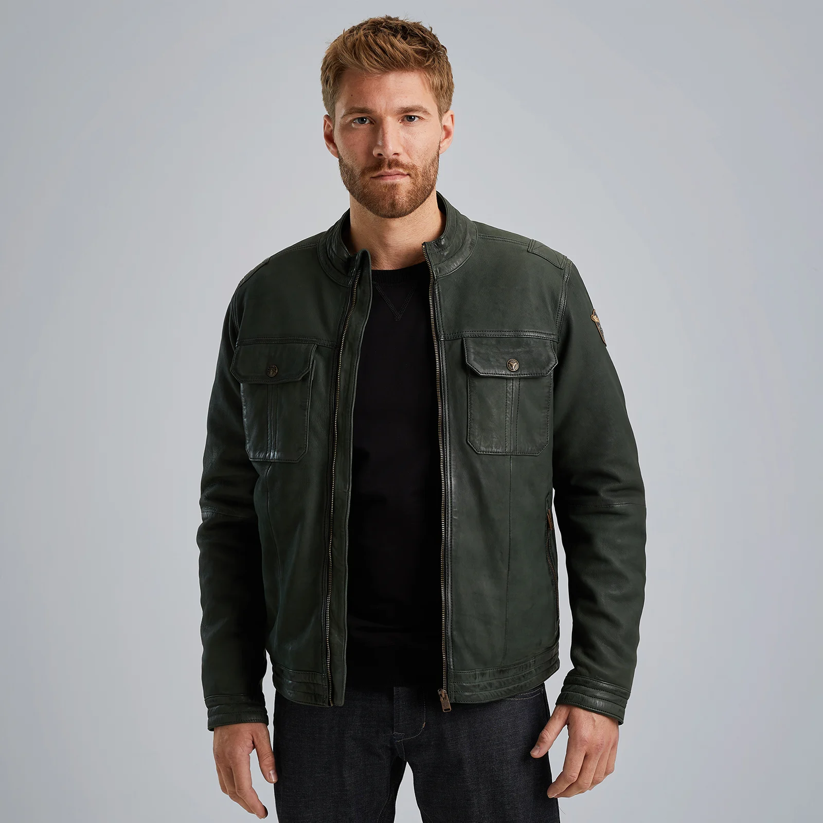 Scraper leather jacket Green