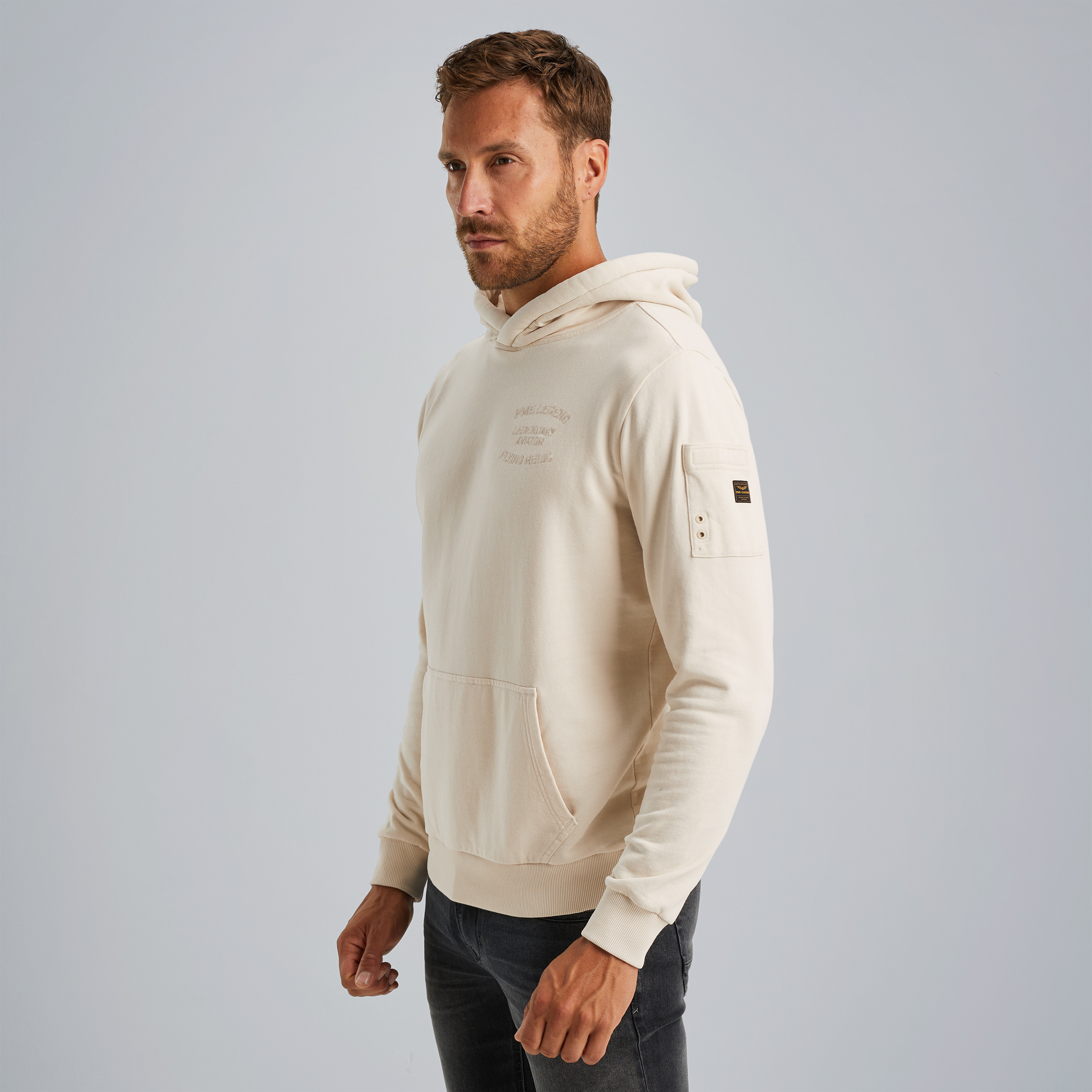 Hoodie with artwork Beige