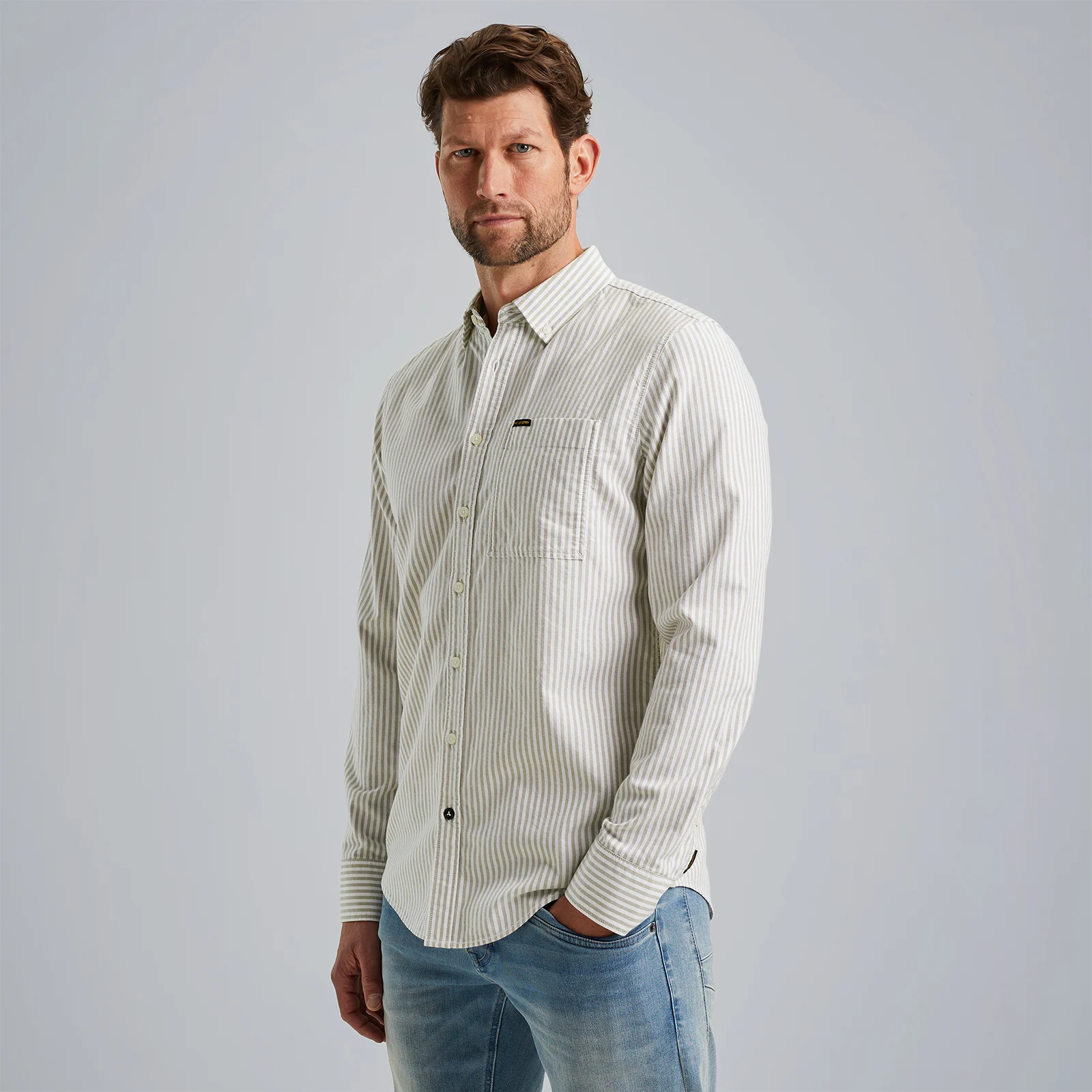 Shirt with stripe pattern Green