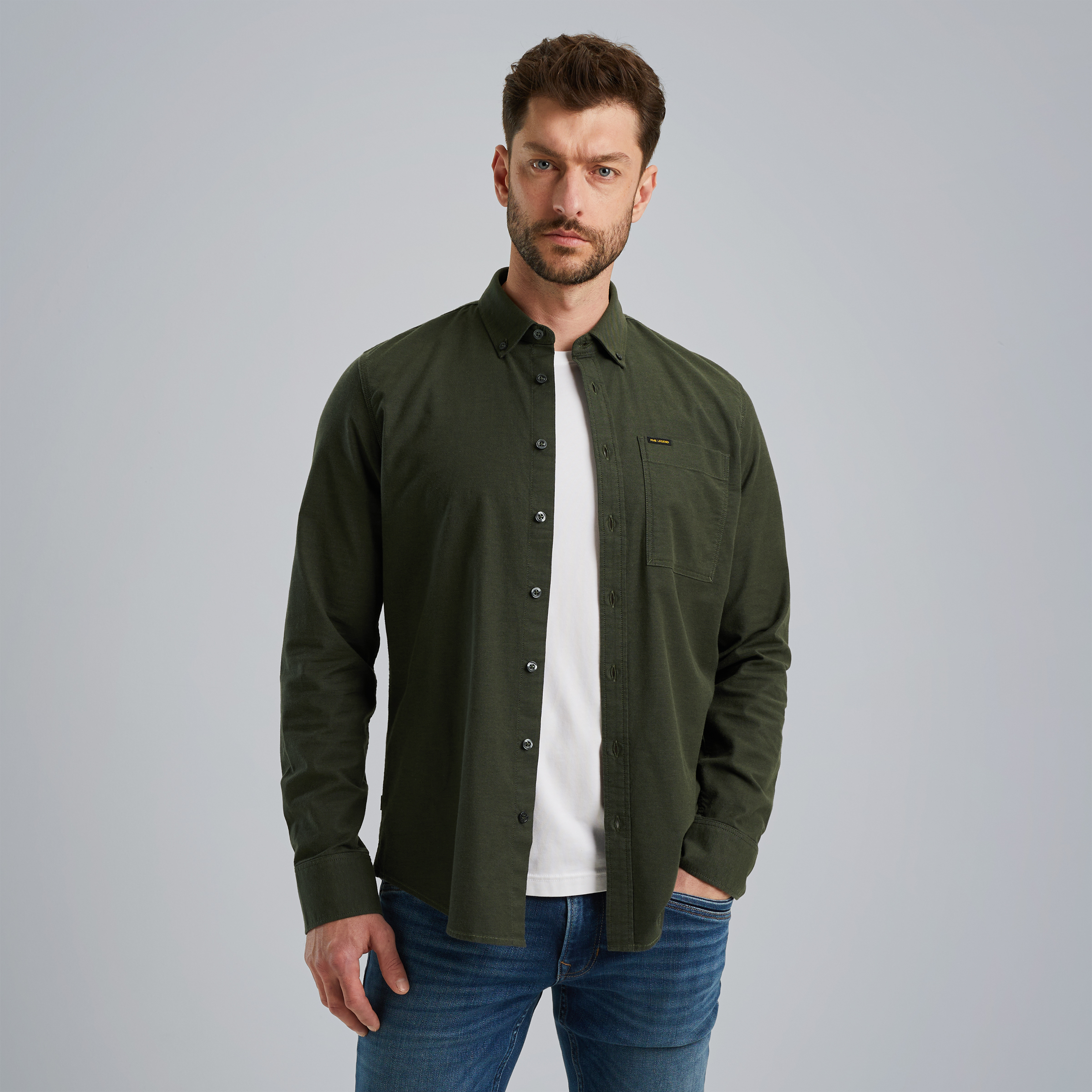 Shirt with chest pocket Green