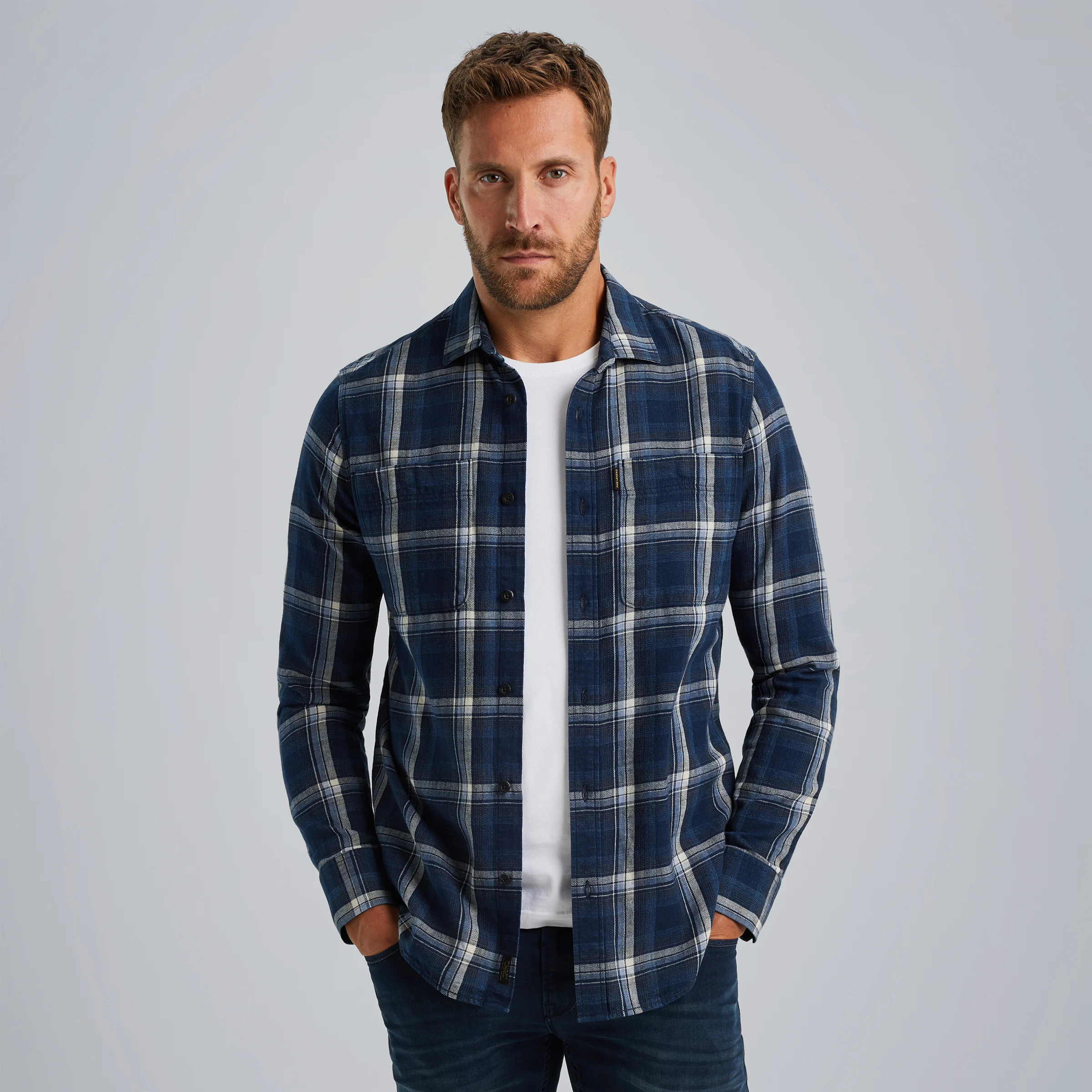 Shirt with check pattern Blue