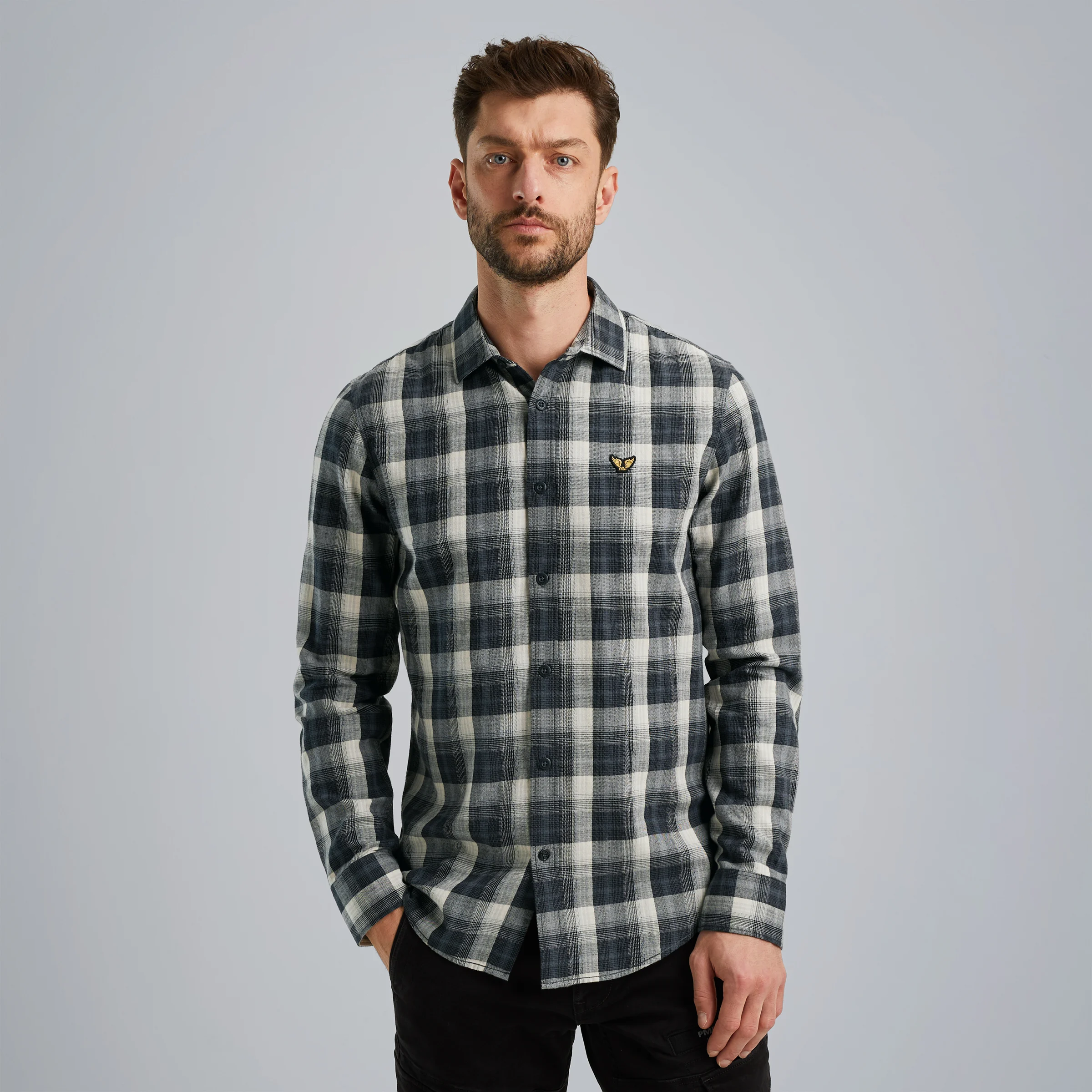 Shirt with check pattern Grey