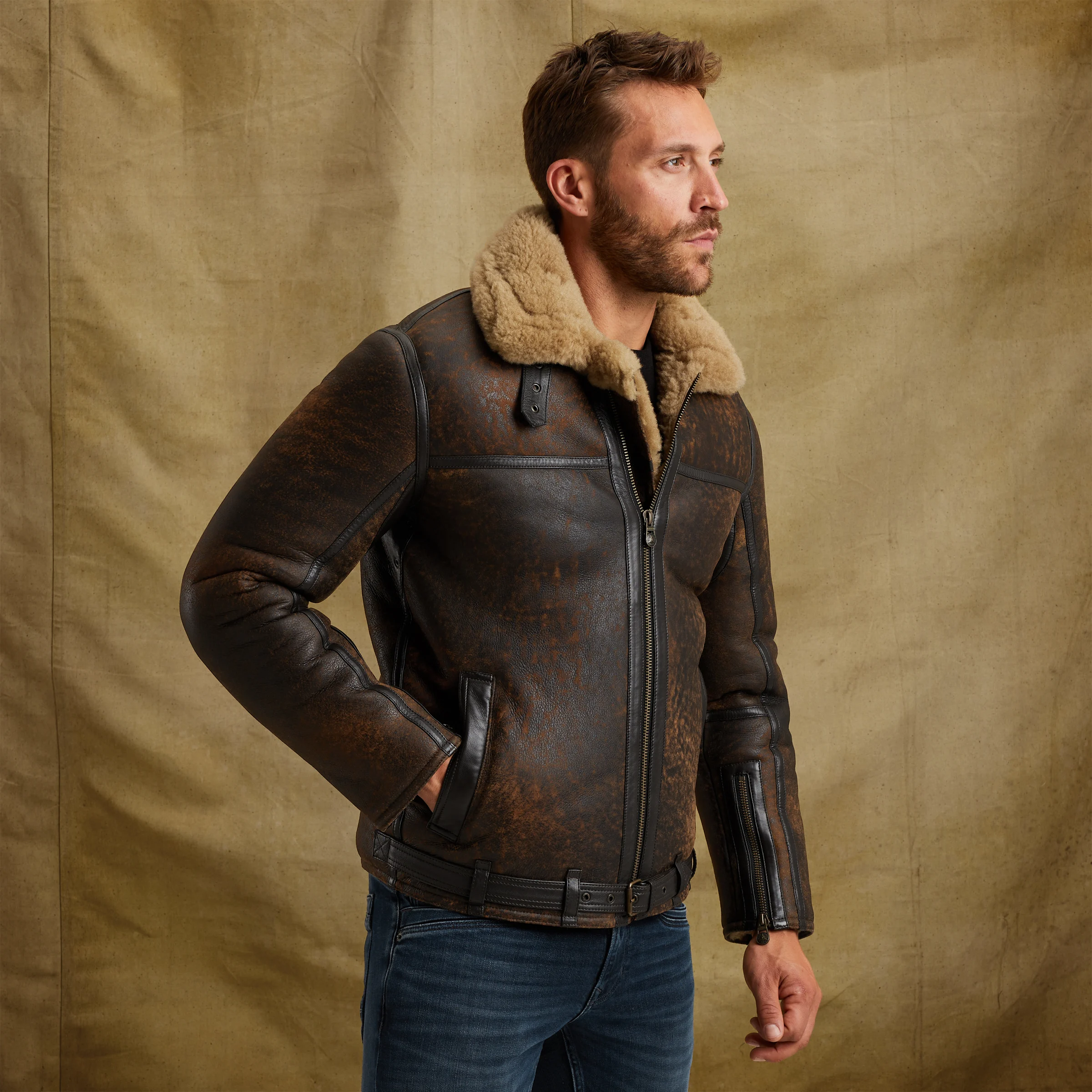 Ceptor leather jacket Brown