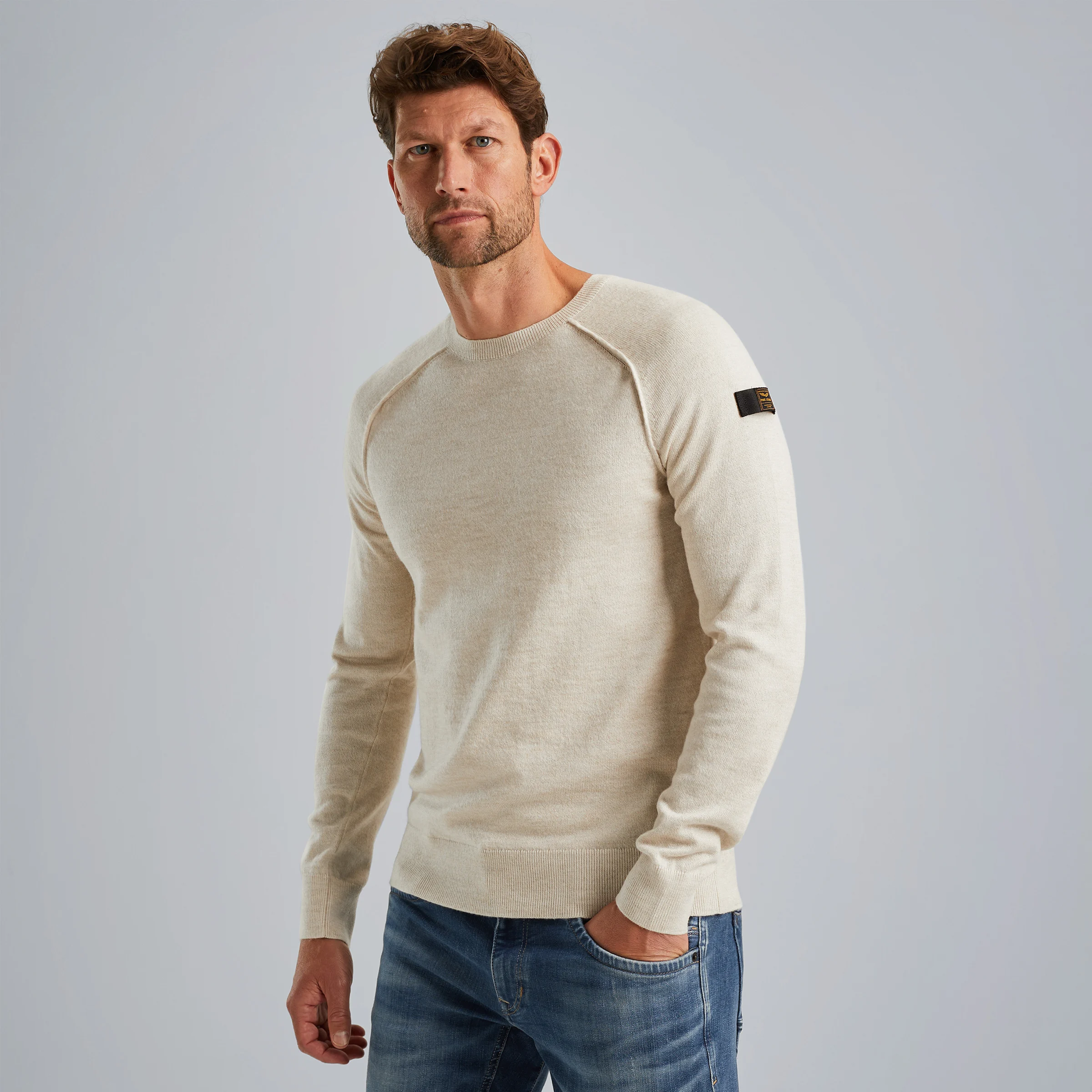 Pullover in a cotton blend Beige