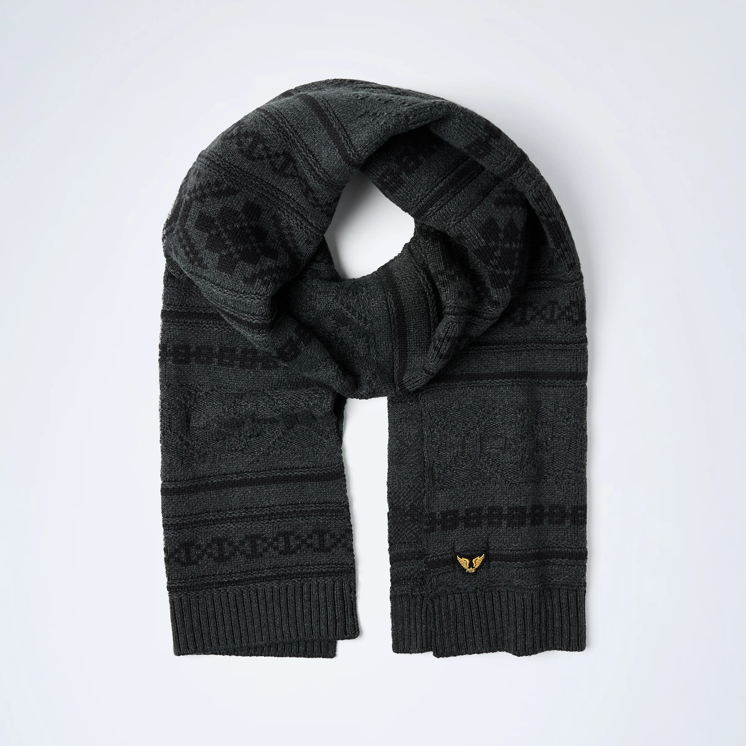 Scarf with pattern Grey