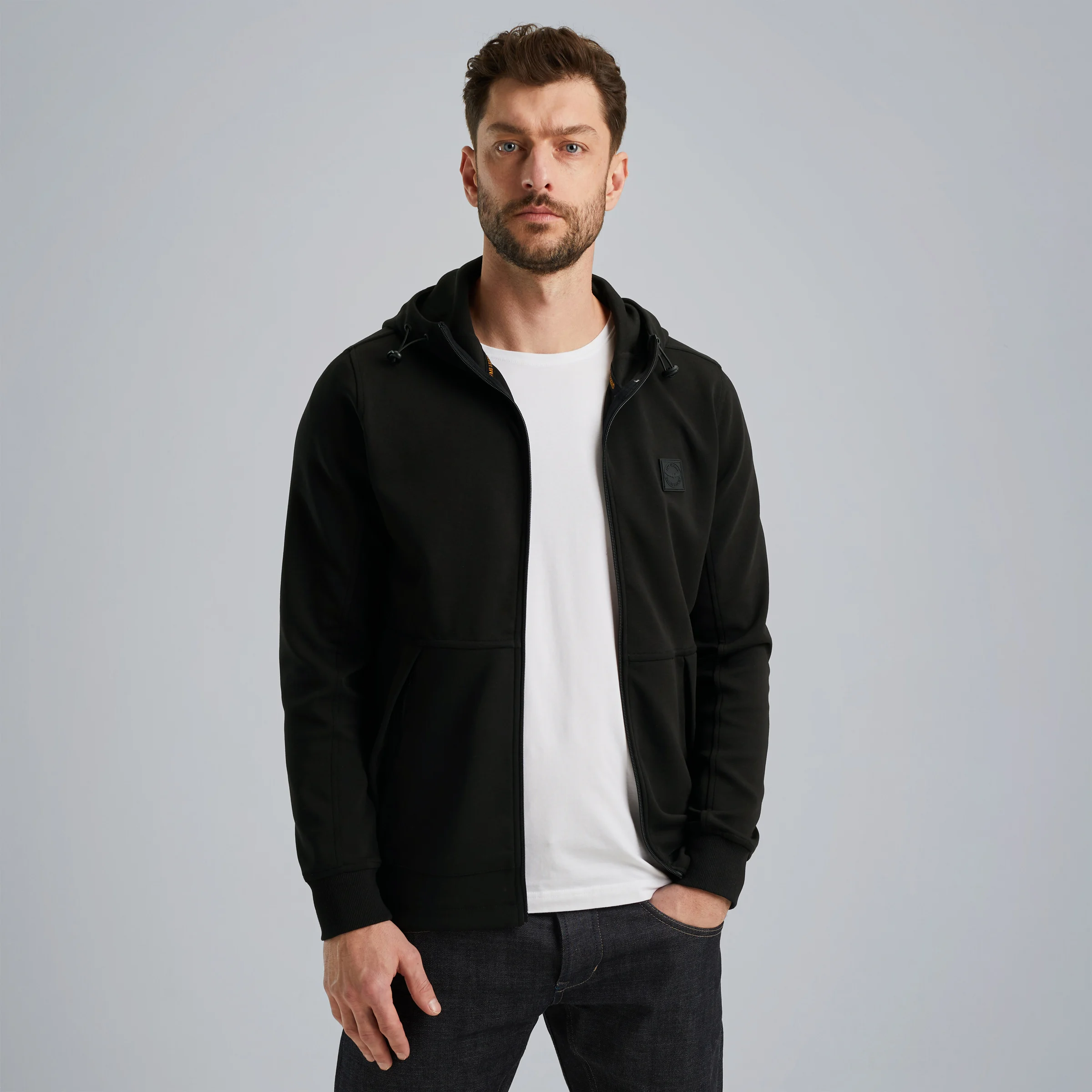 Sweat jacket with zipper Black