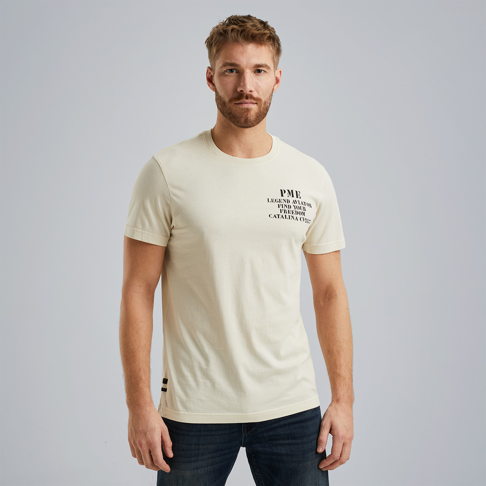 T-shirt with artwork Beige