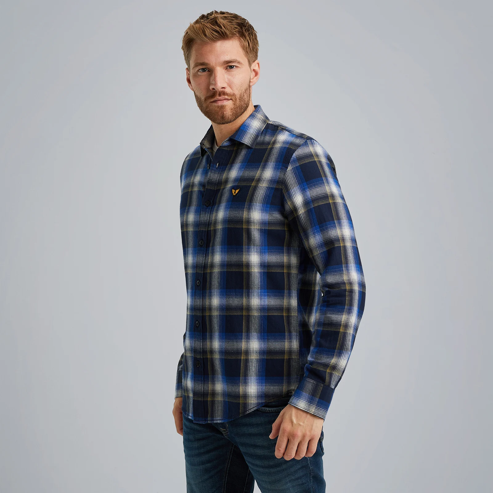 Shirt with check pattern Blue
