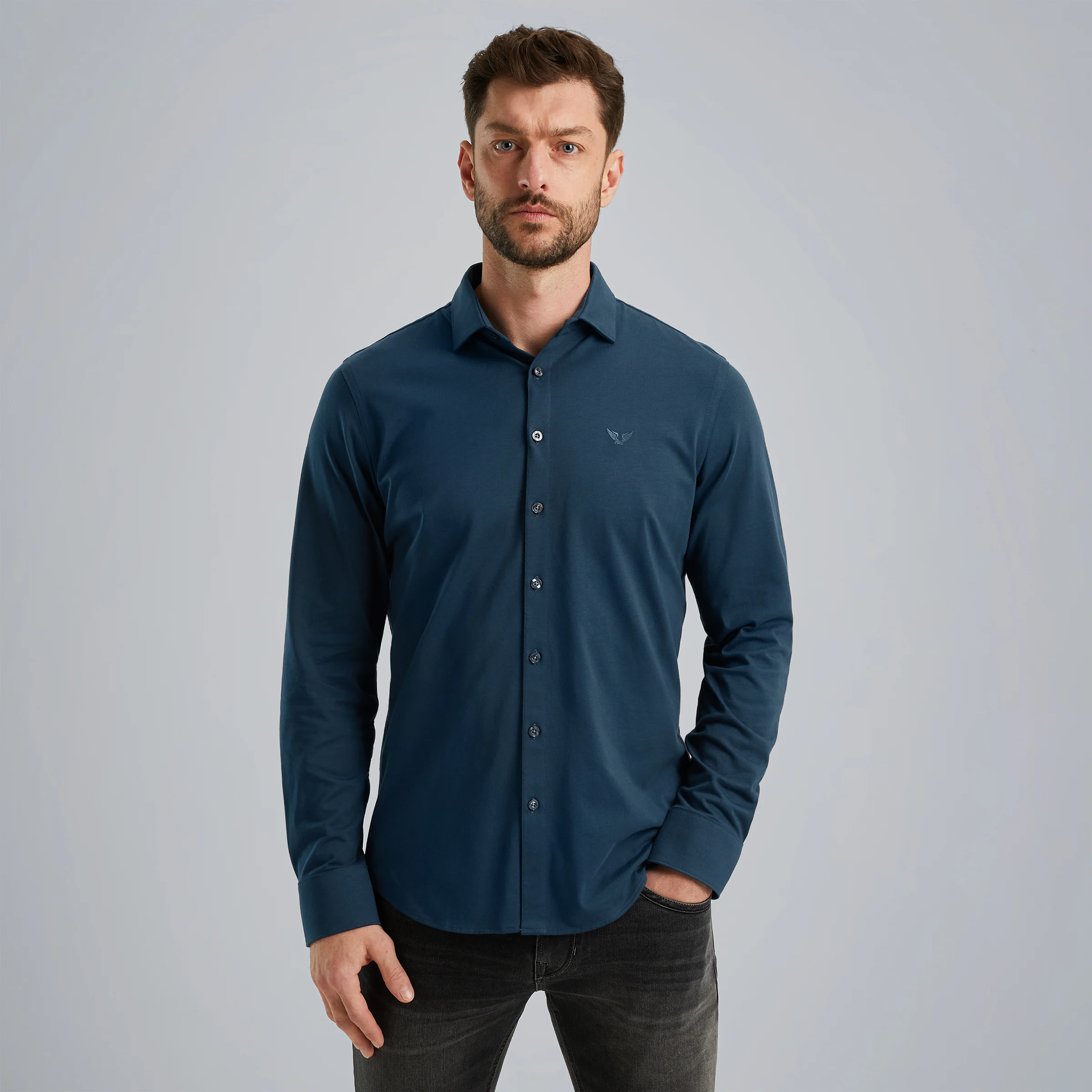 Shirt in jersey Blue