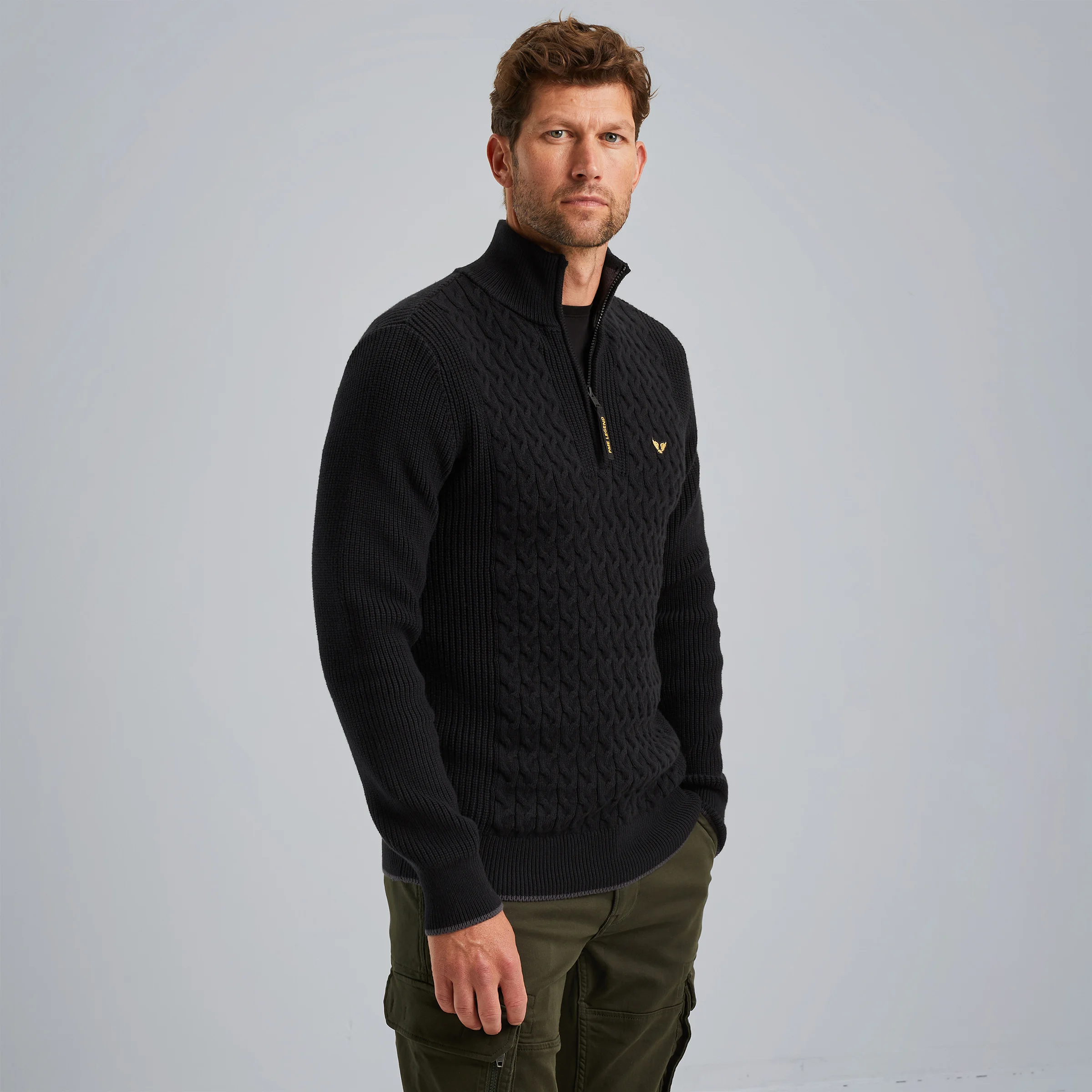 Pullover with cable pattern Black