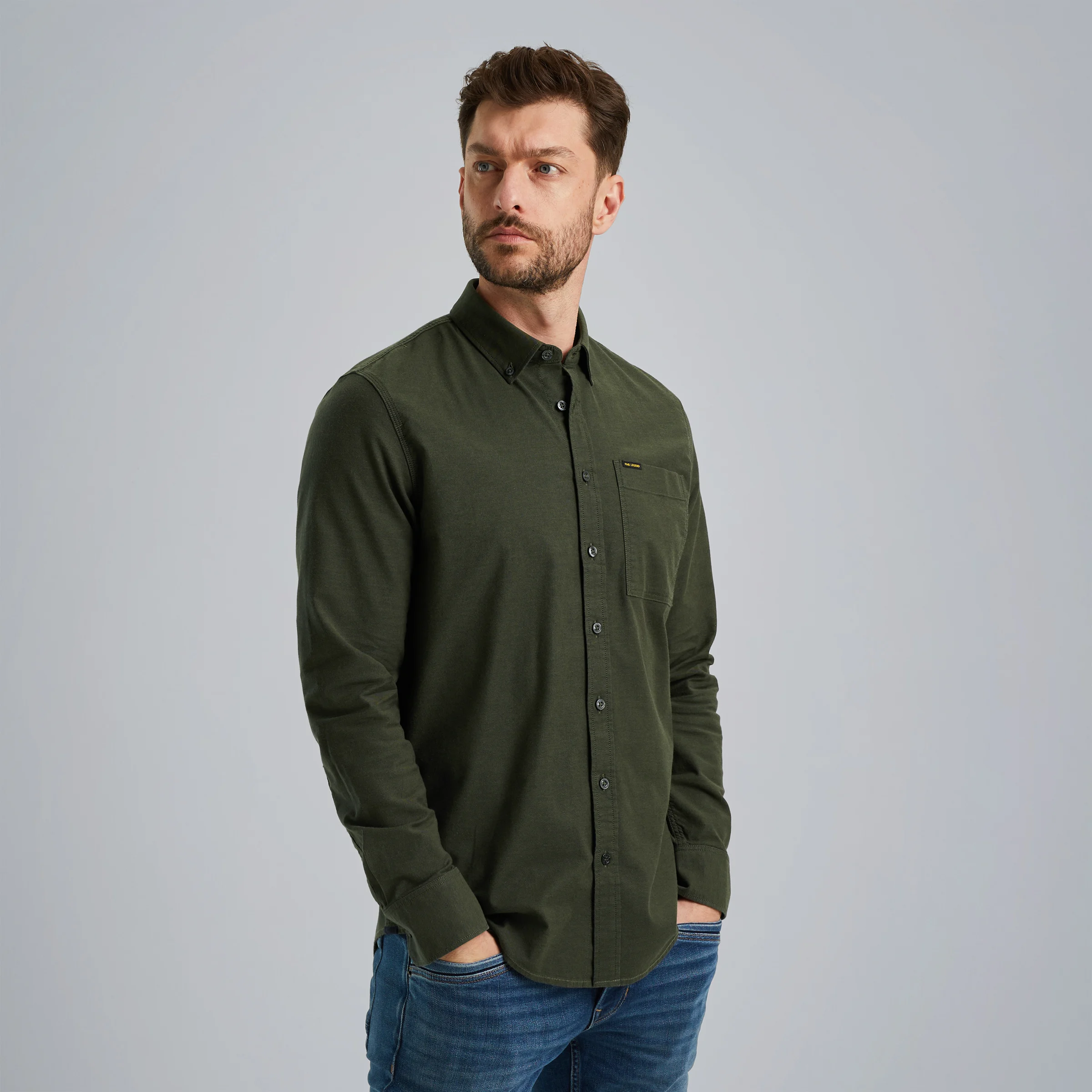 Shirt with chest pocket Green