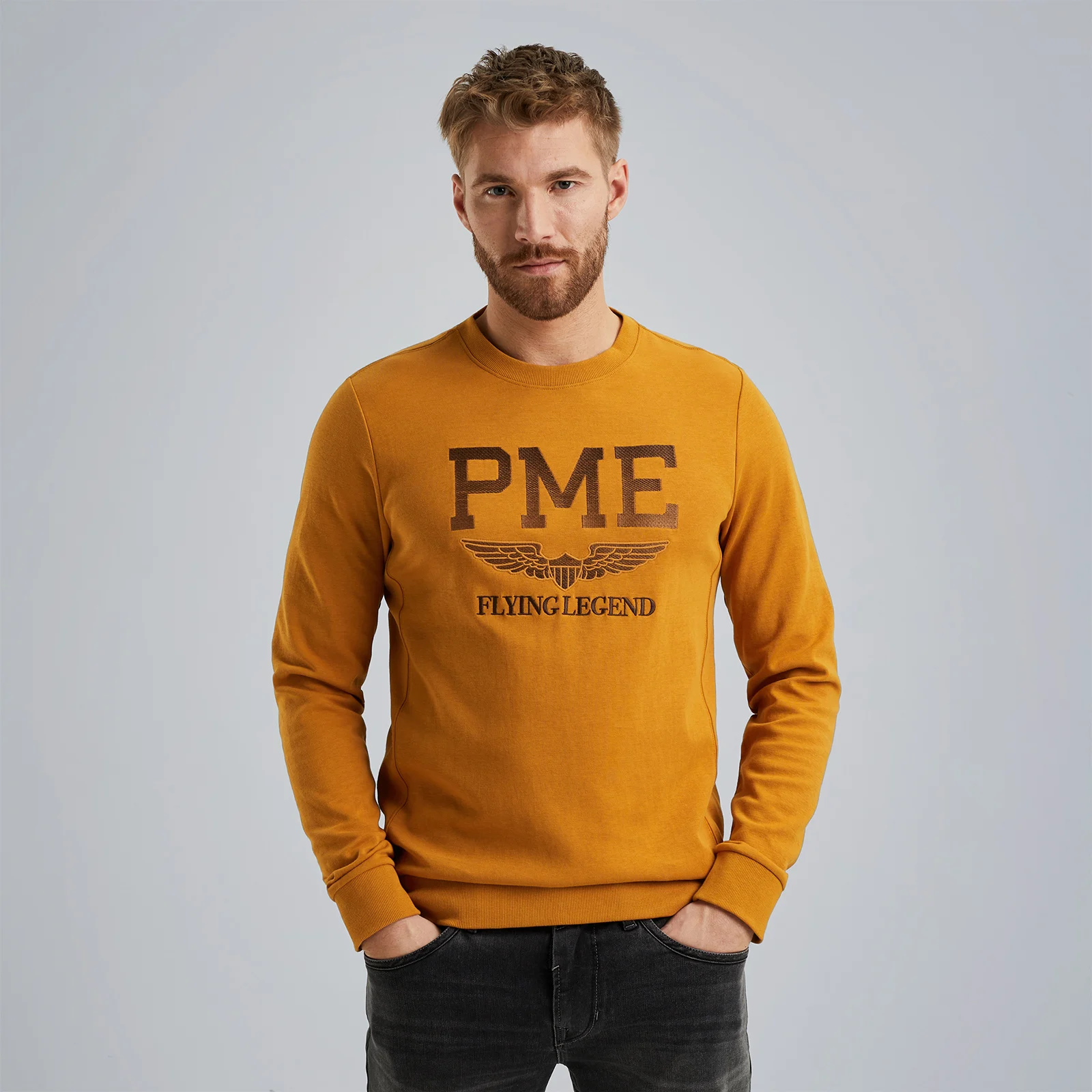 Sweatshirt in interlock sweat fabric Brown