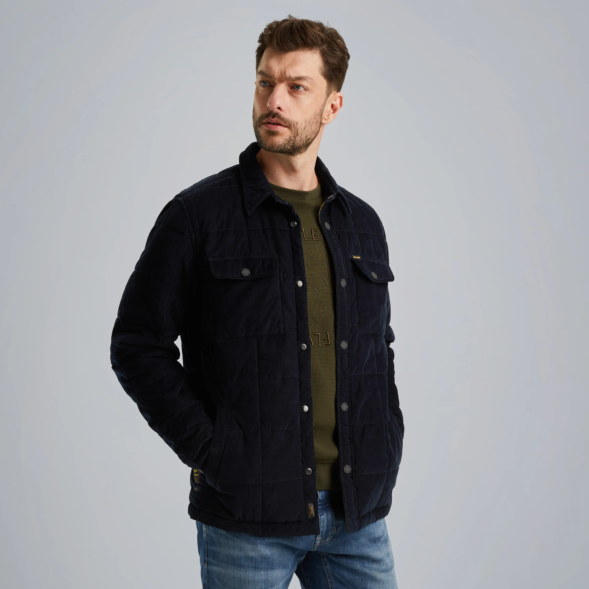 Shirt jacket in corduroy Blue