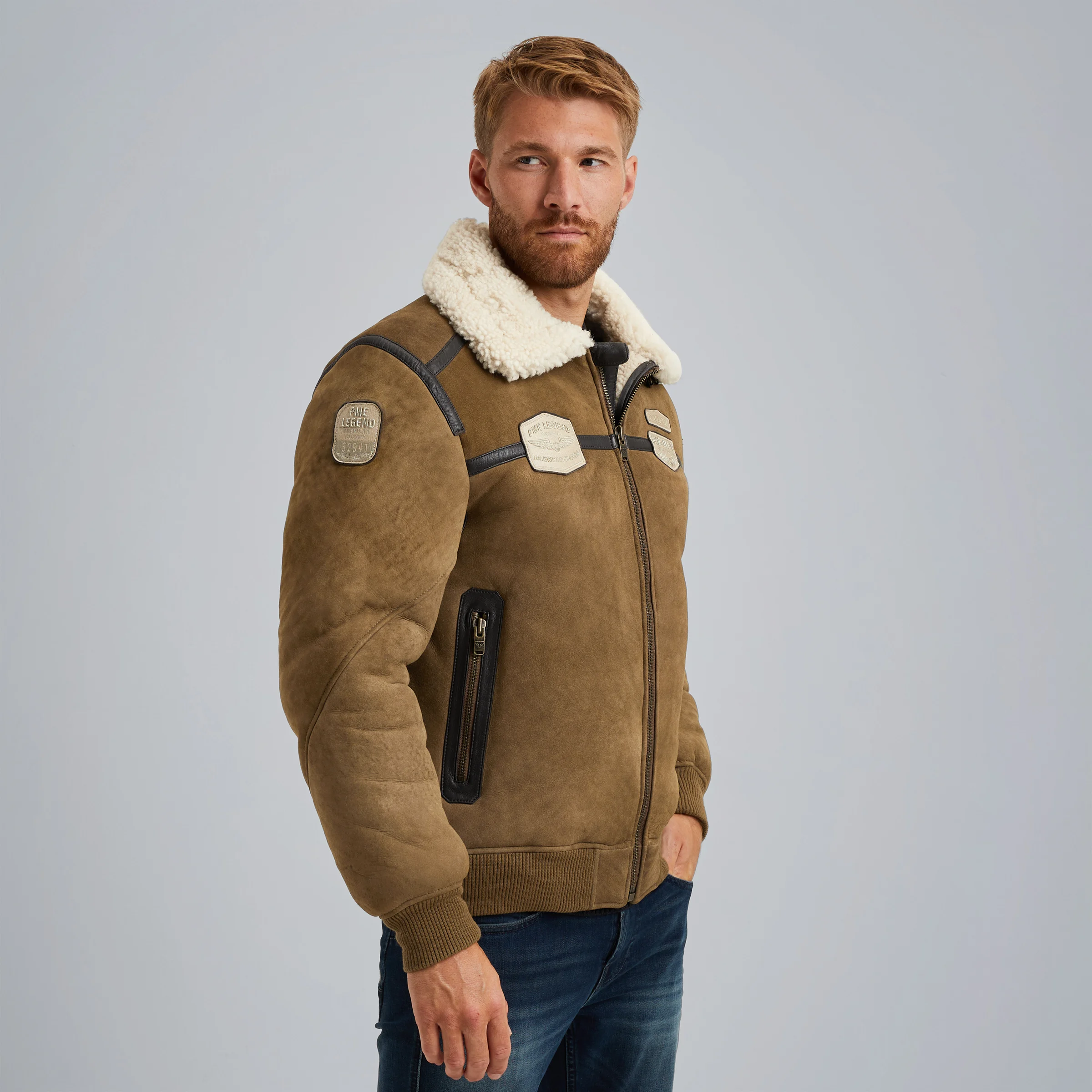 Stinmen leather jacket Kaki