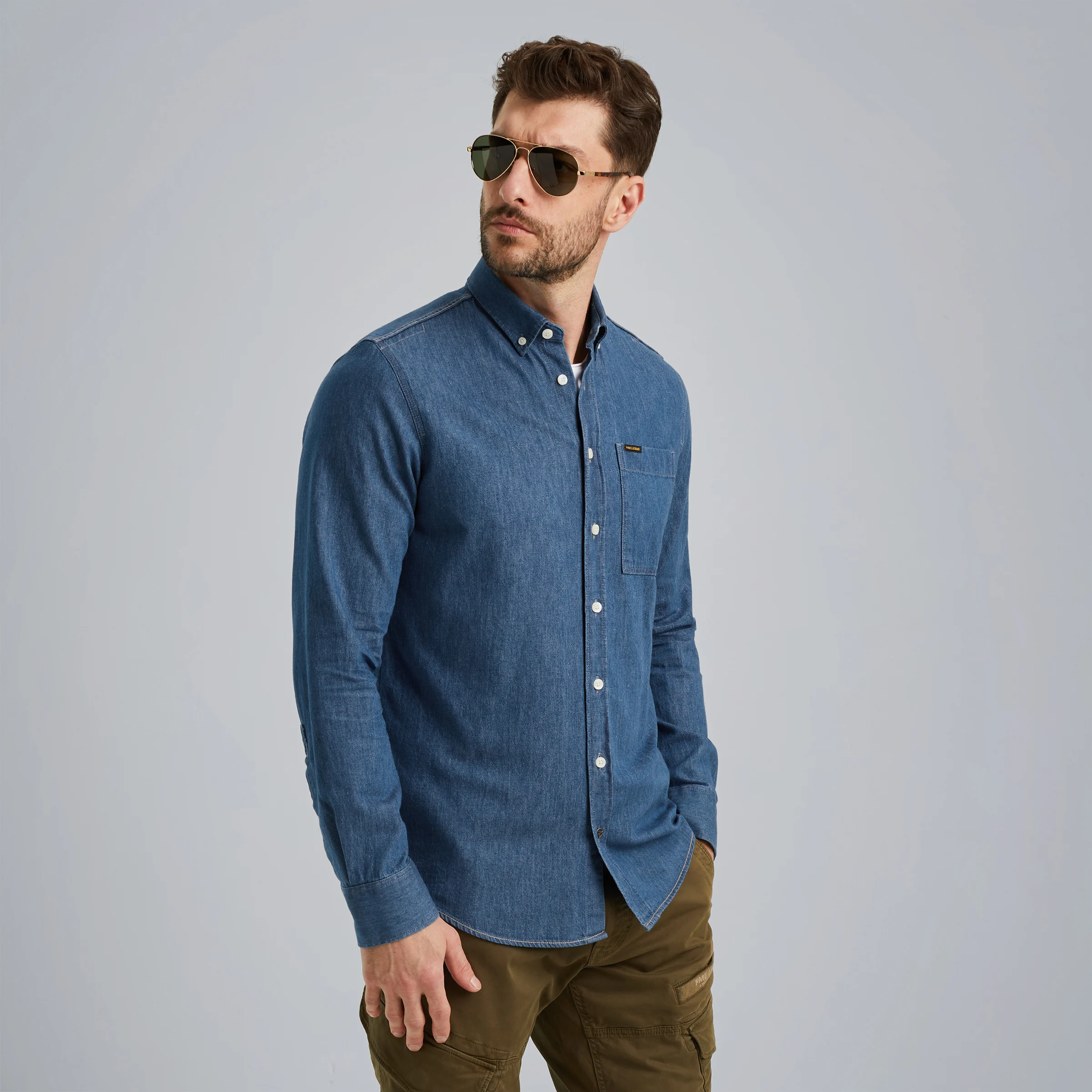 Shirt with indigo wash Blue