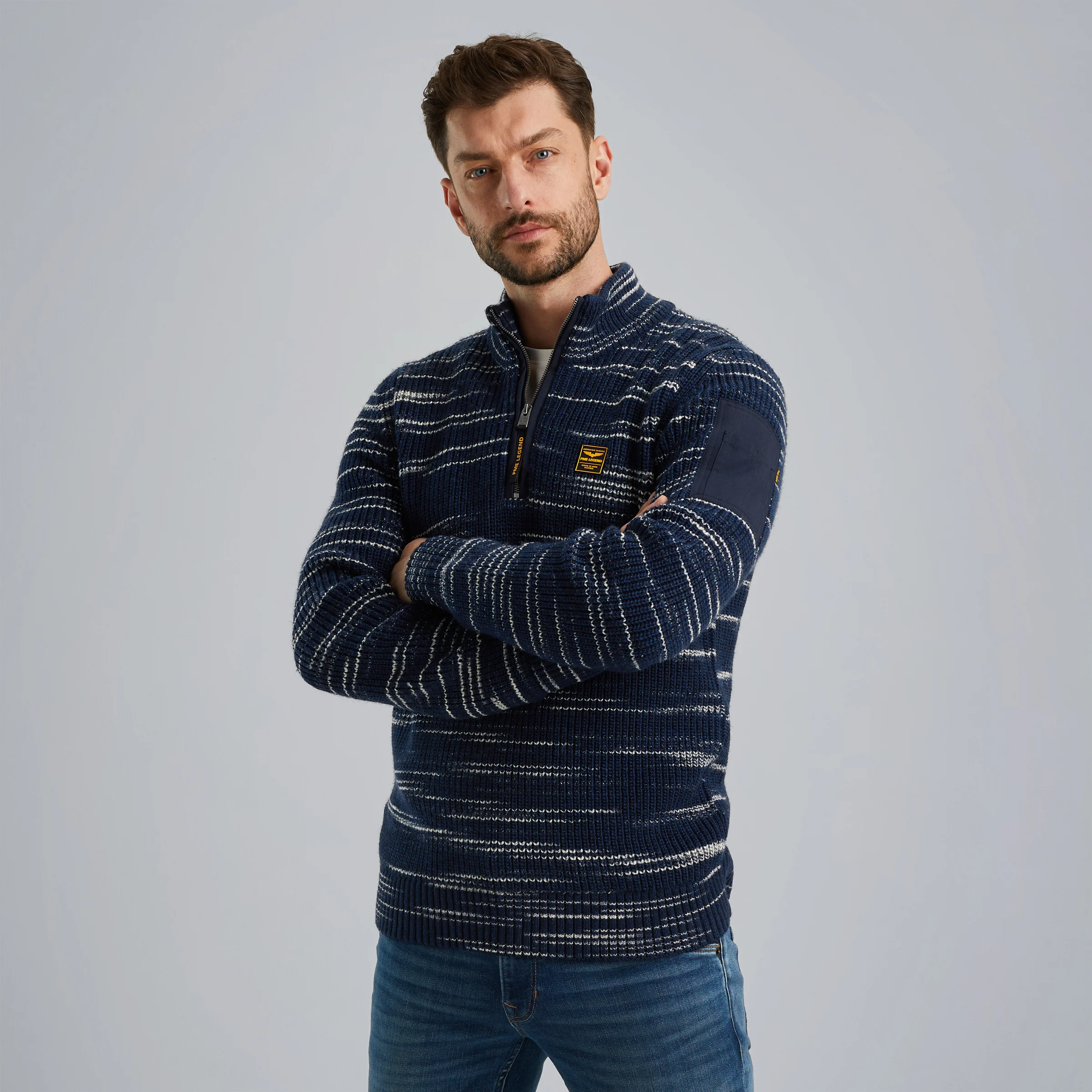 Pullover in a wool blend Blue