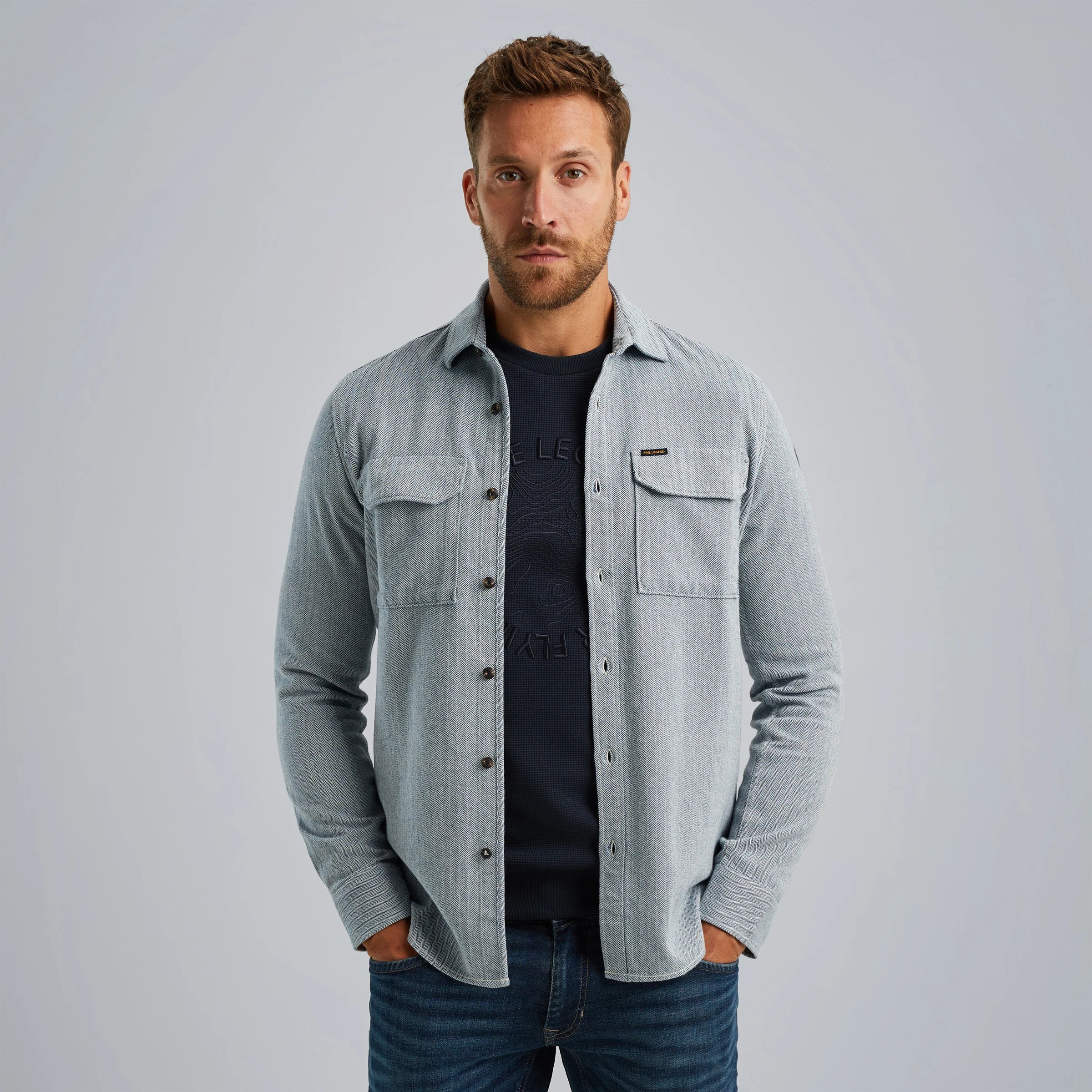 Shirt in cotton Blue