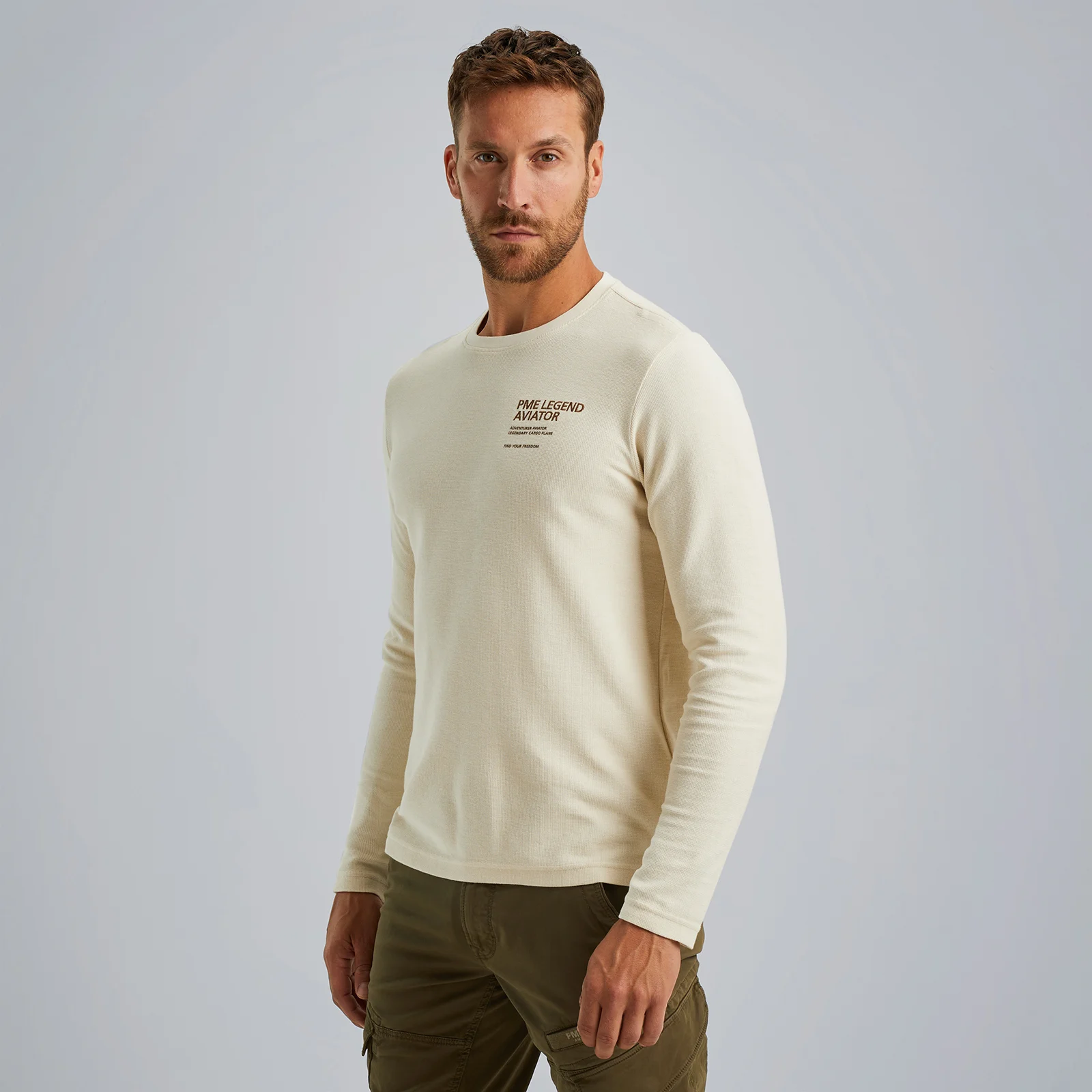 T-shirt with long sleeves Beige