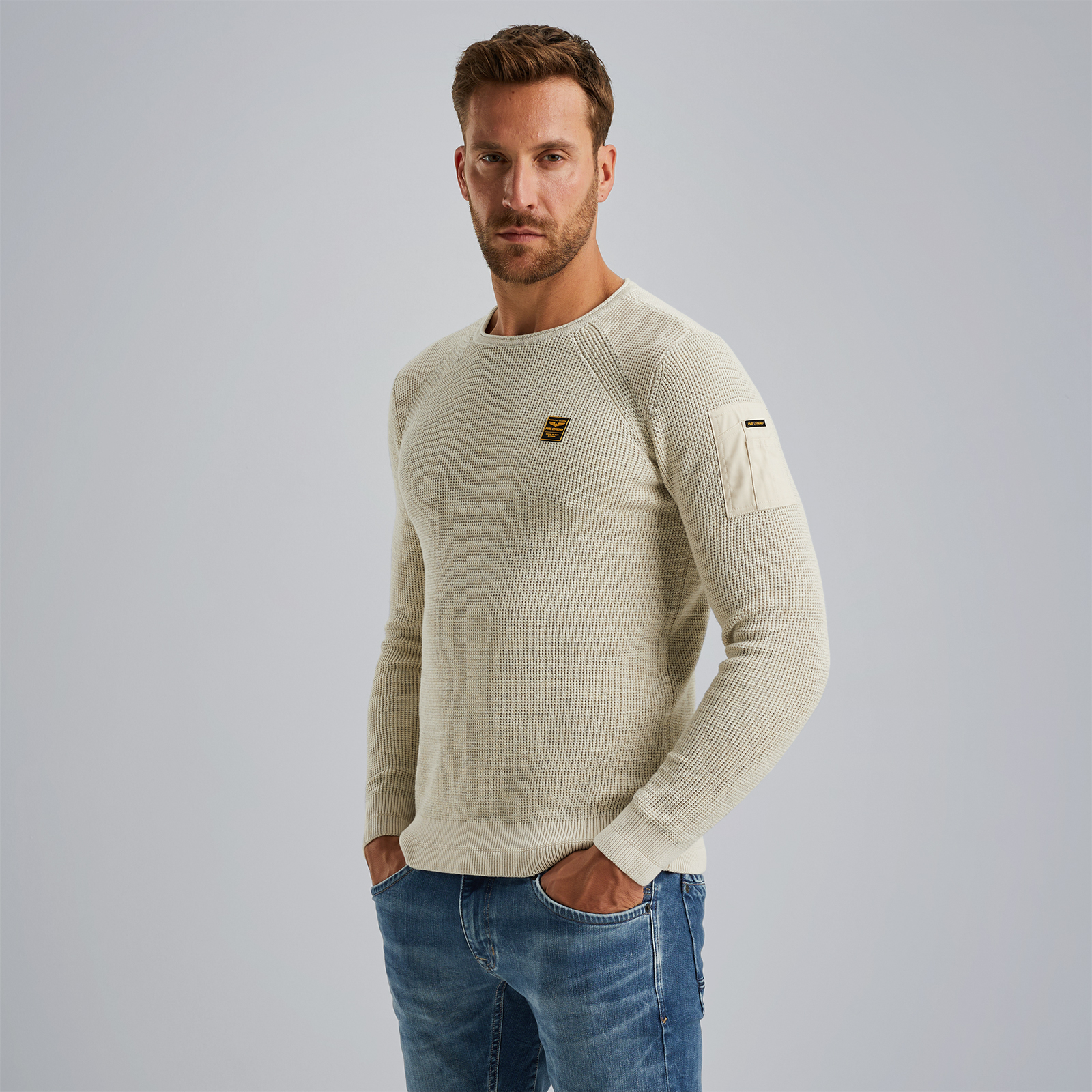 Pullover with flight pocket Beige