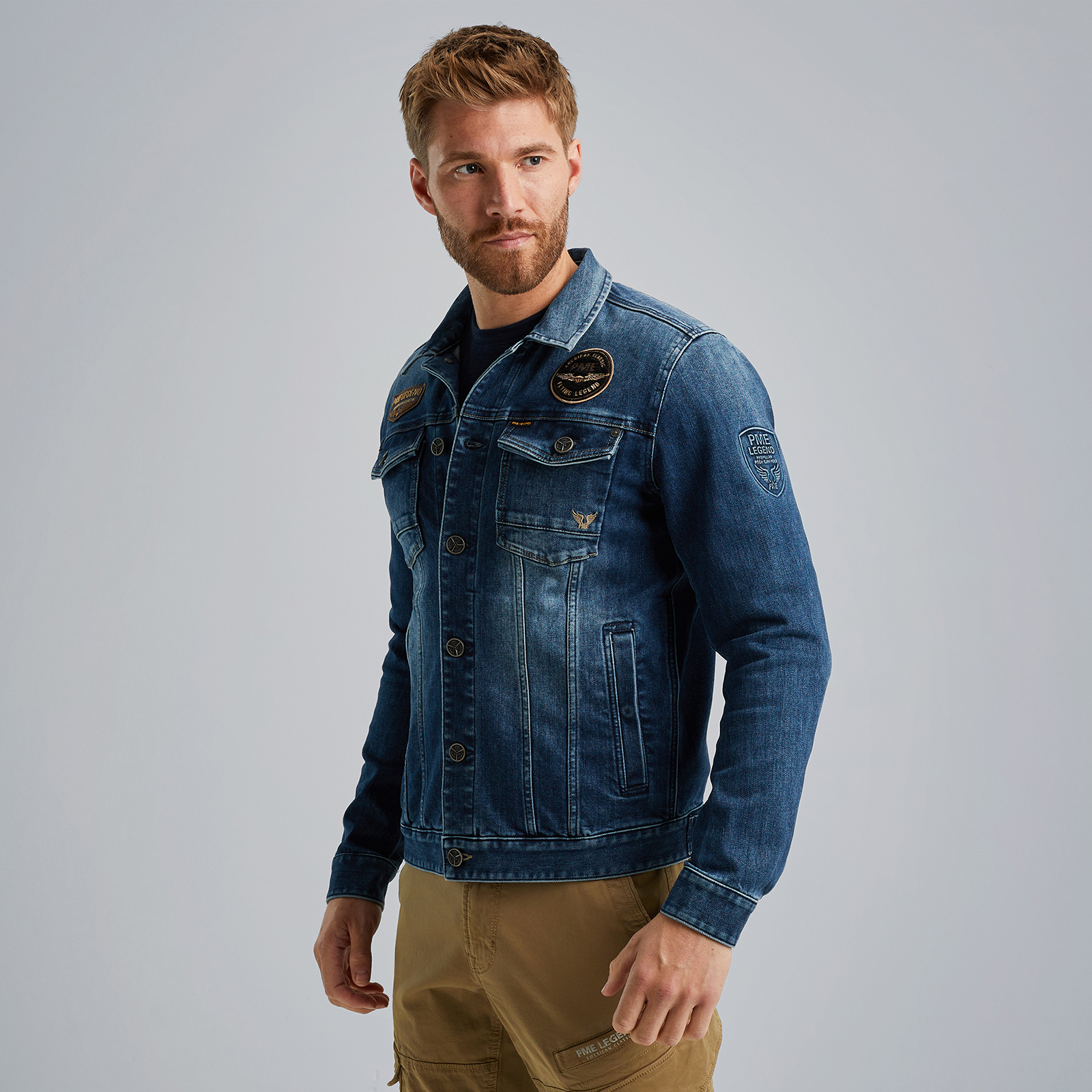 Denim jacket with comfort stretch Blue