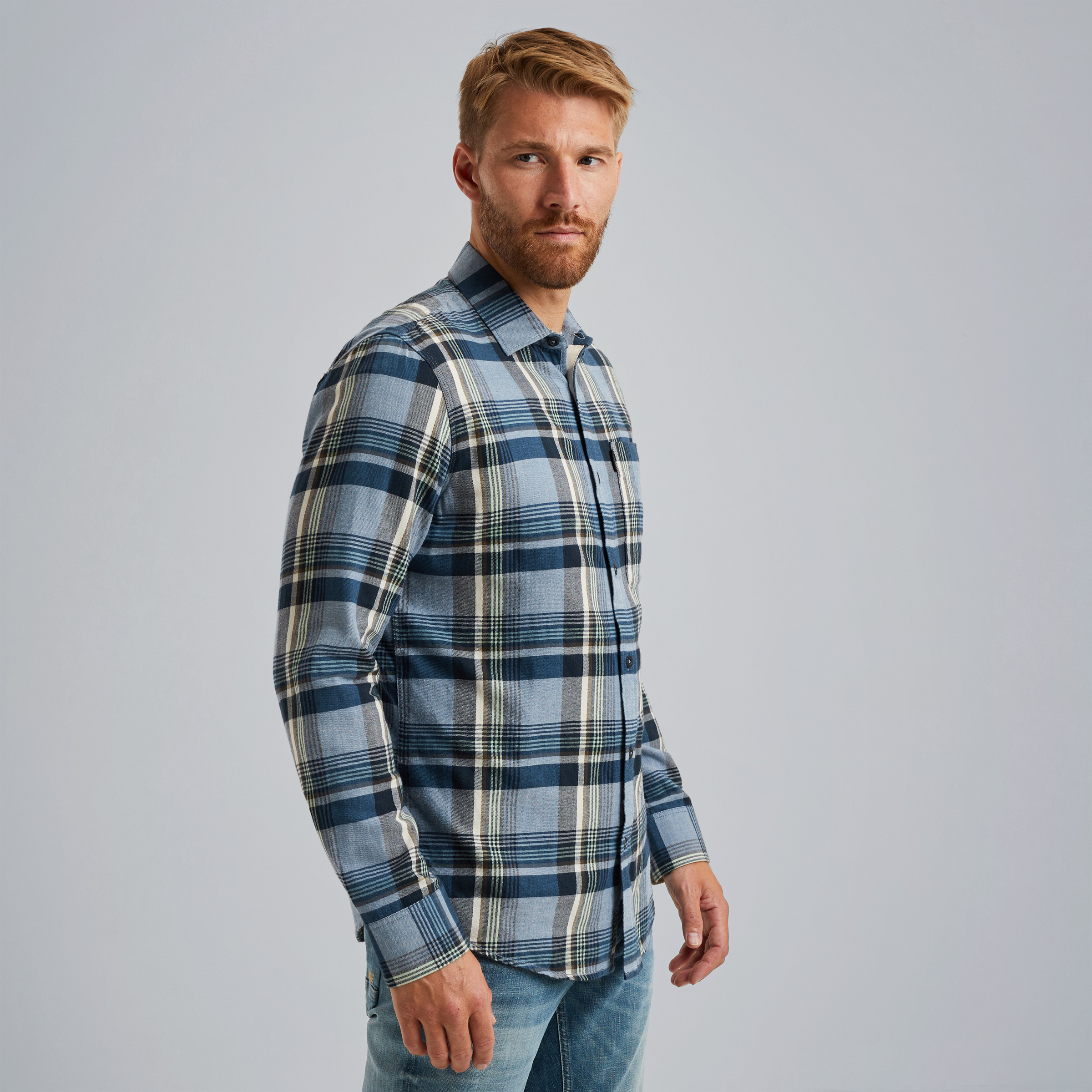 Shirt with check pattern Blue