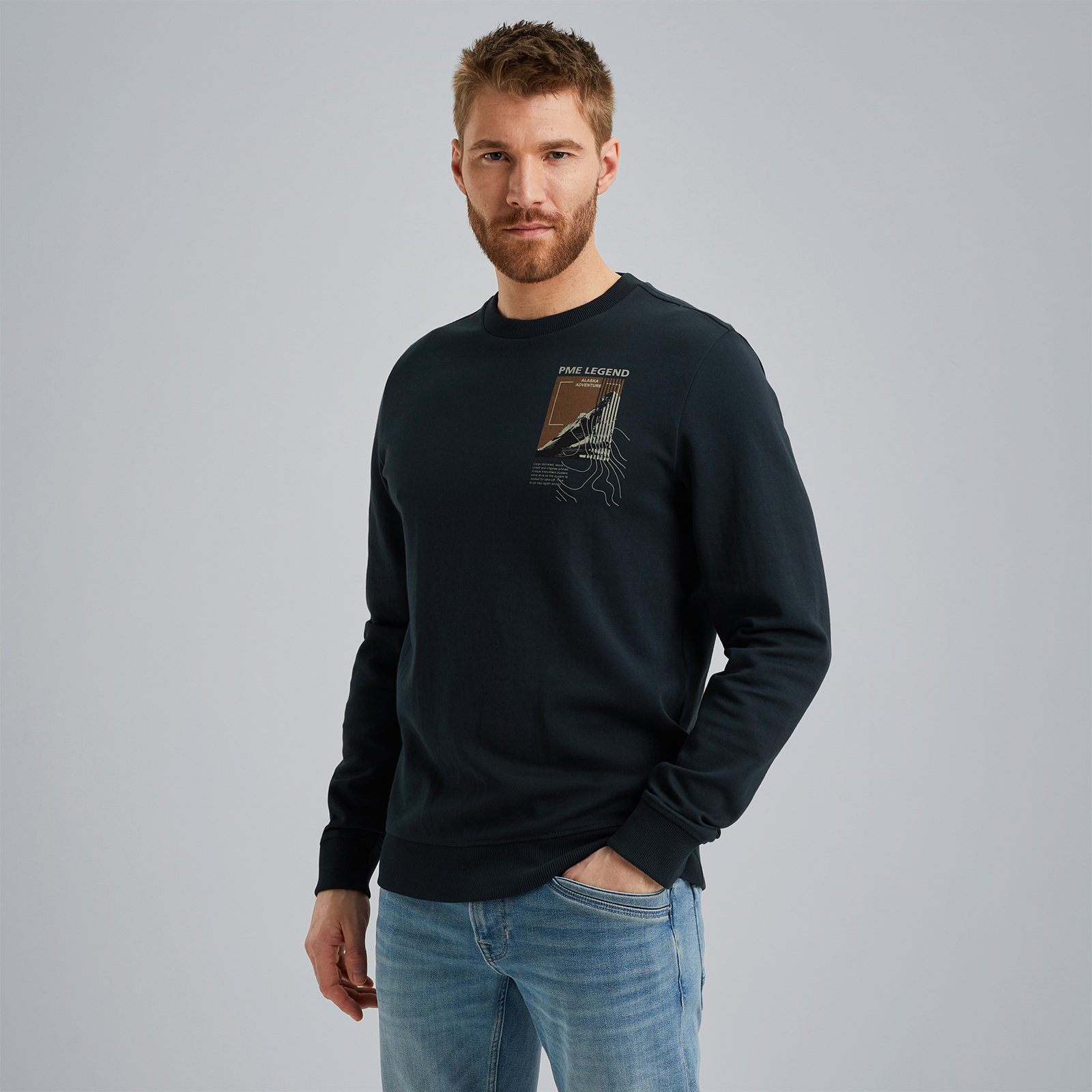 Sweatshirt with artwork Blue