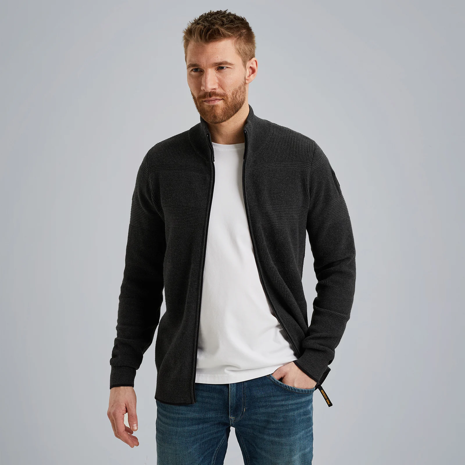 Cardigan with zipper Grey