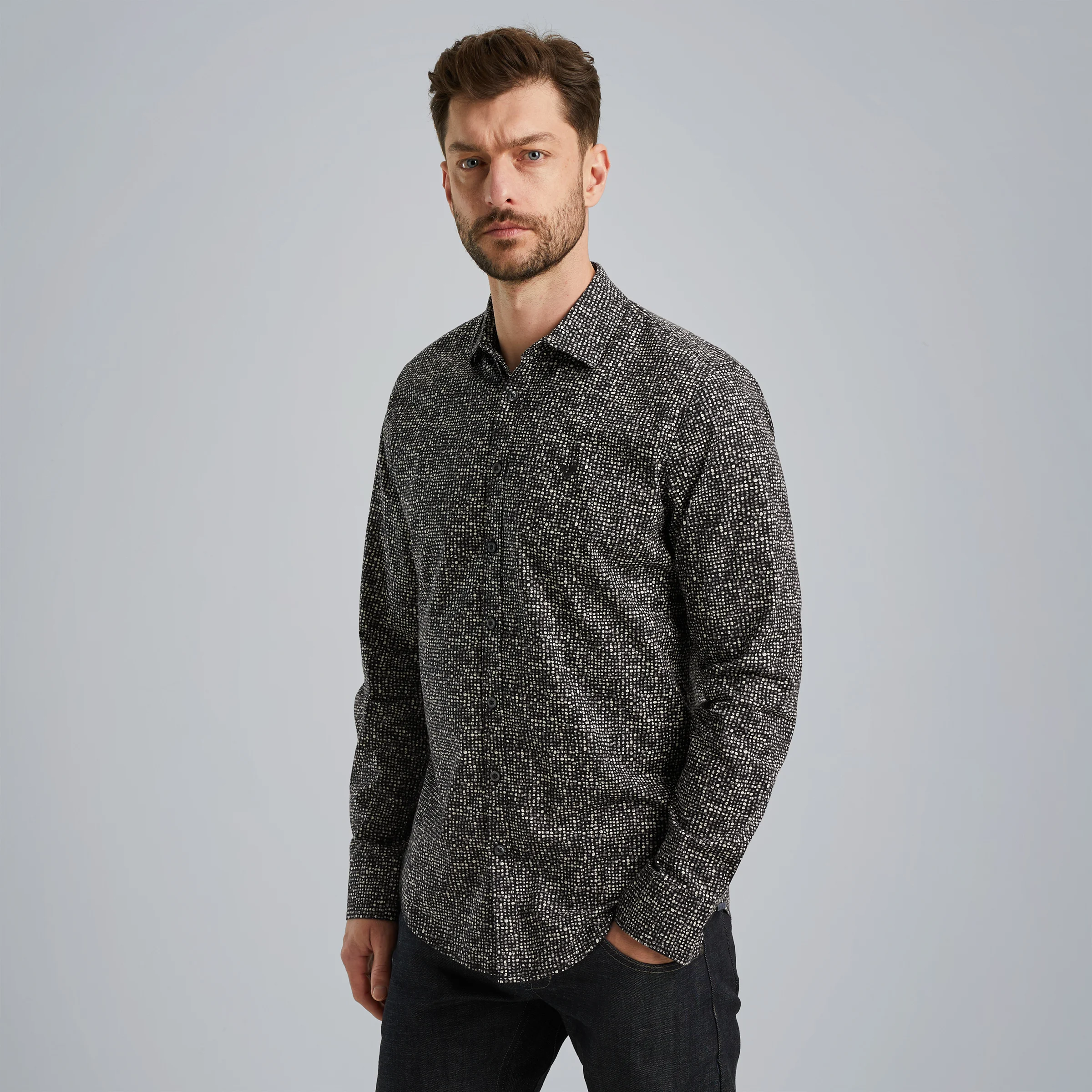 Shirt in poplin cotton Grey