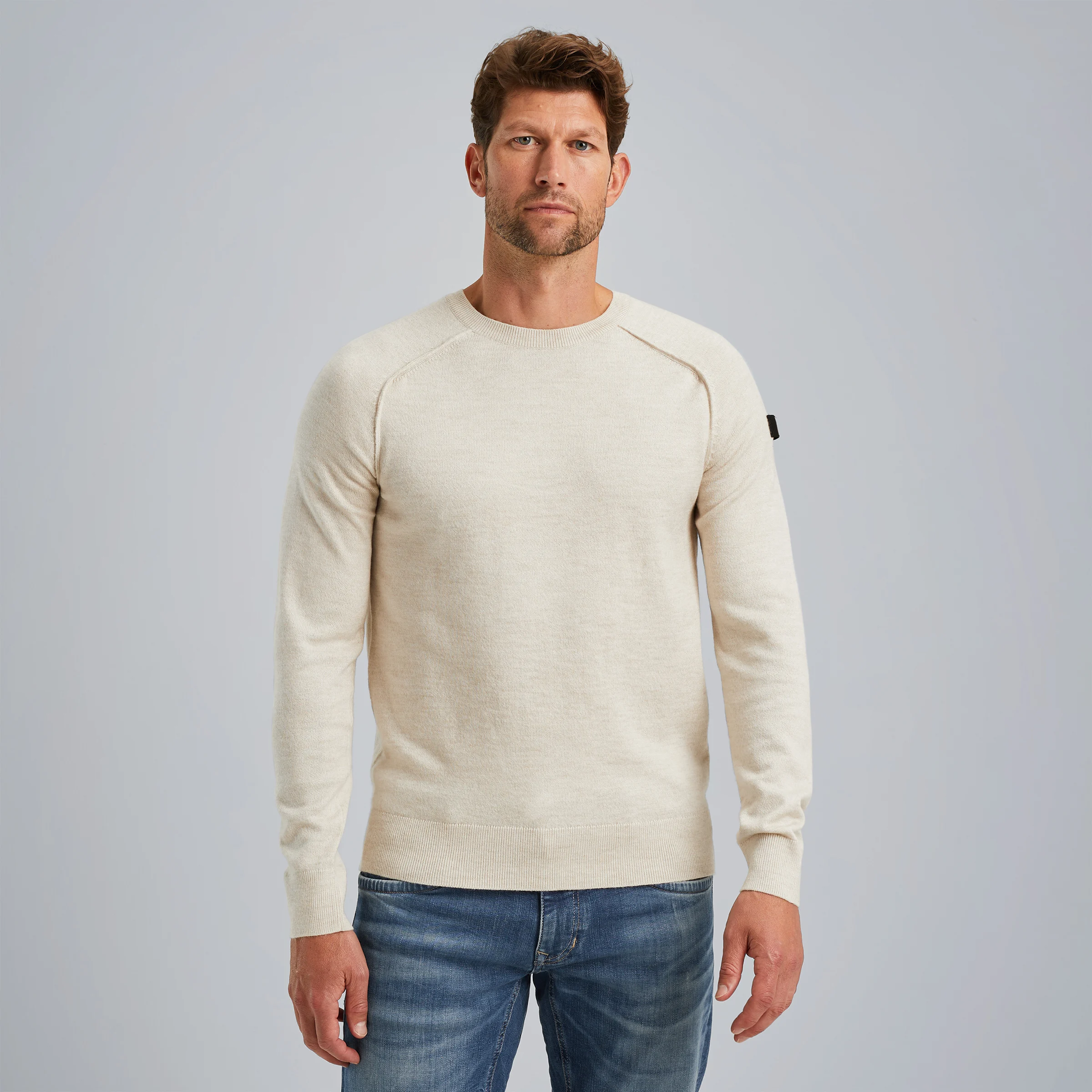 Pullover in a cotton blend Beige
