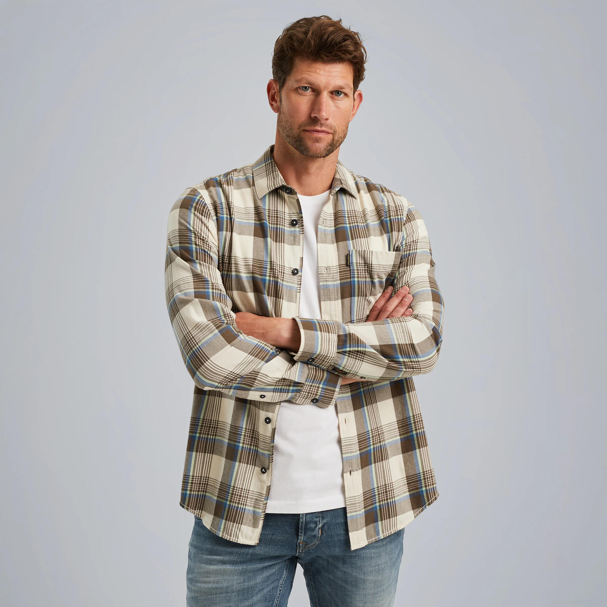 Shirt with check pattern Green