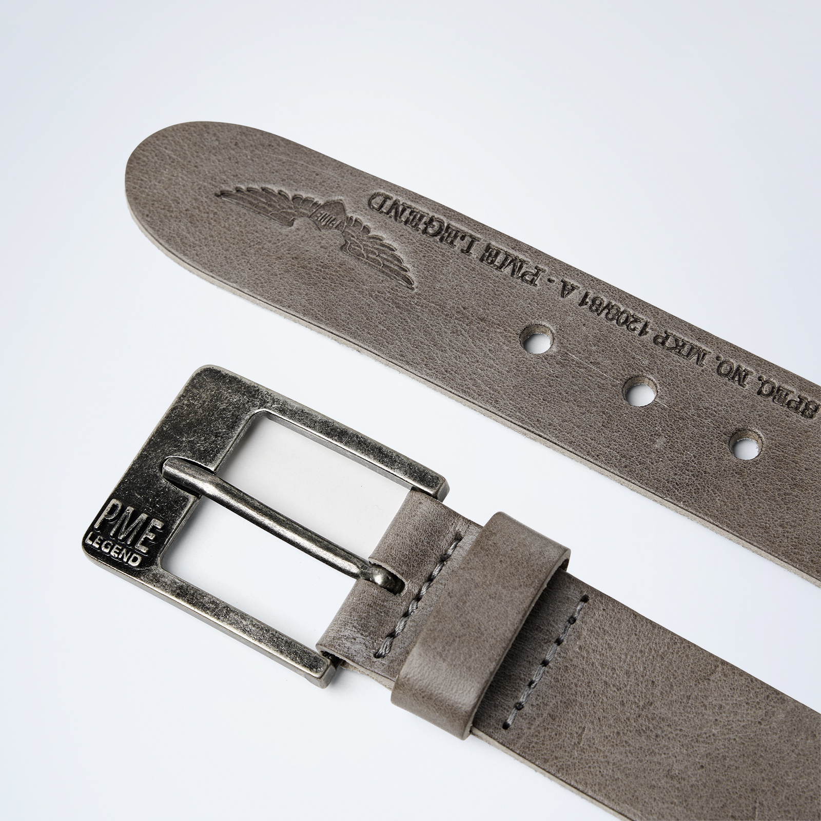 Leather belt Grey