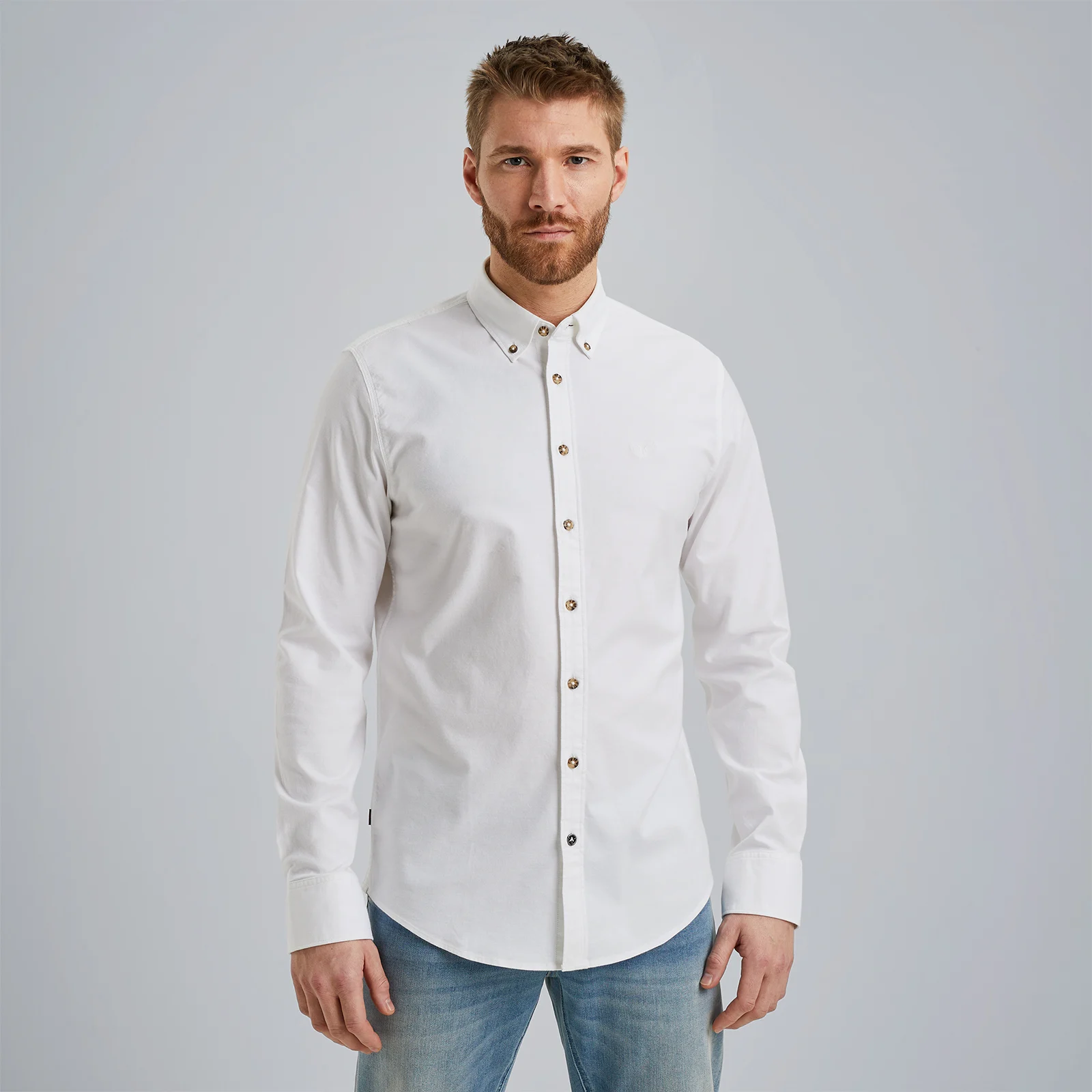 Shirt in cotton with stretch White